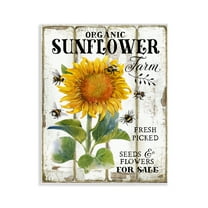Stupell Industries Organic Sunflower Farm Insects Painting Unframed Art Print Wall Art, 11 x 14