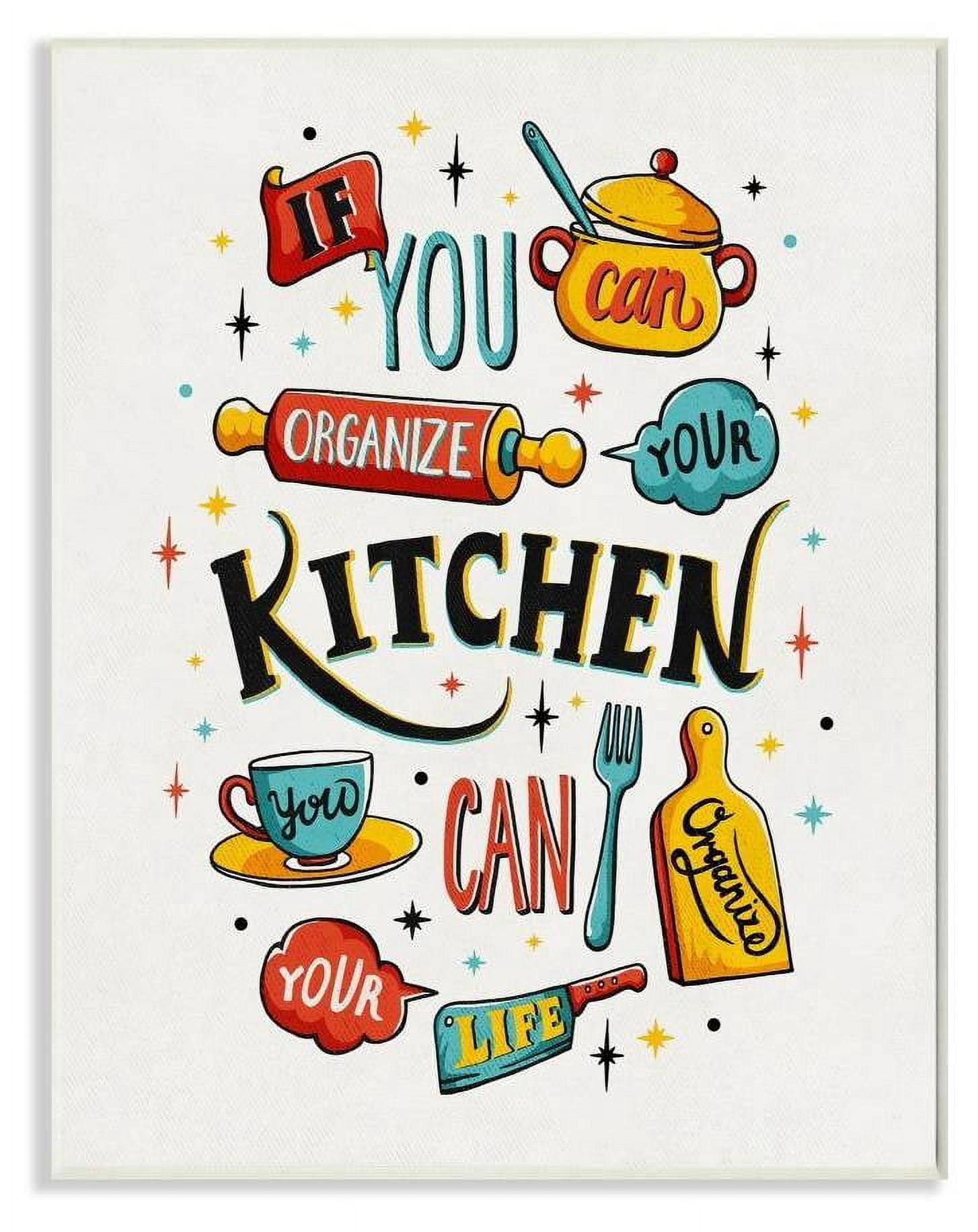 Stupell Industries Organize Your Kitchen Inspirational Vintage Comic Book Word Design Wall Plaque by Ester Kay