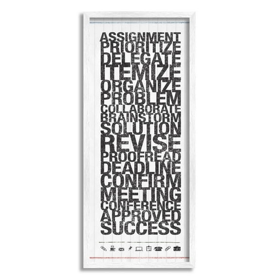 Stupell Industries Organized Success Office List Graphic Art White Framed Art Print Wall Art, Design by Kristen Emery