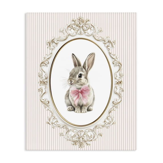 Stupell Industries Cottage Ornate Border Bunny Canvas Art, 30 x 40, by Christine Simpson Art