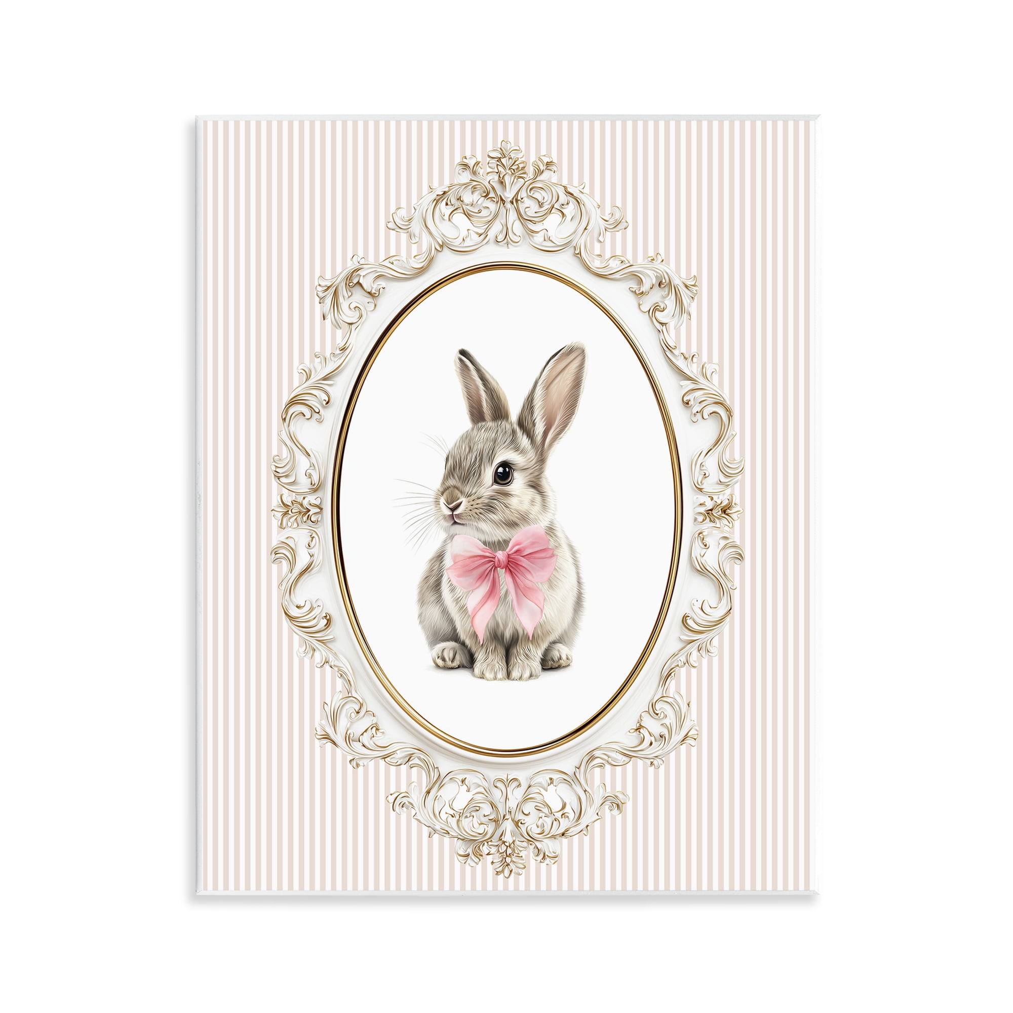 Stupell Industries Ornate Border Bunny Wall Plaque Art, design by Christine Simpson Art