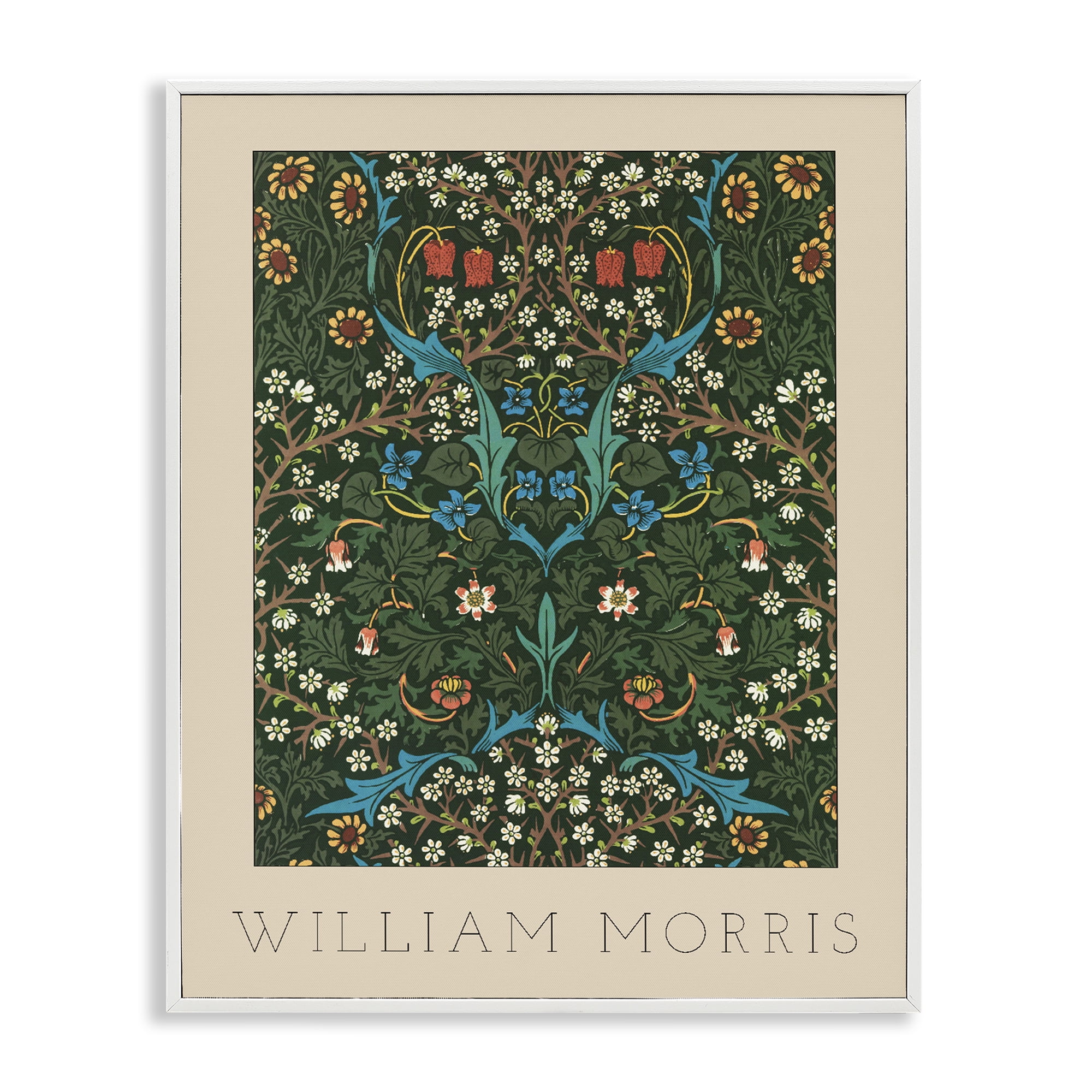 Stupell Industries Ornate Botanicals William Morris White Framed Giclee Art, design by Lil' Rue