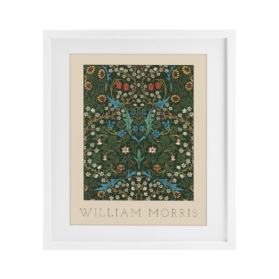 Stupell Industries Eclectic Ornate Botanicals William Morris White Framed Print Under Glass, 13 x 16, by Lil' Rue