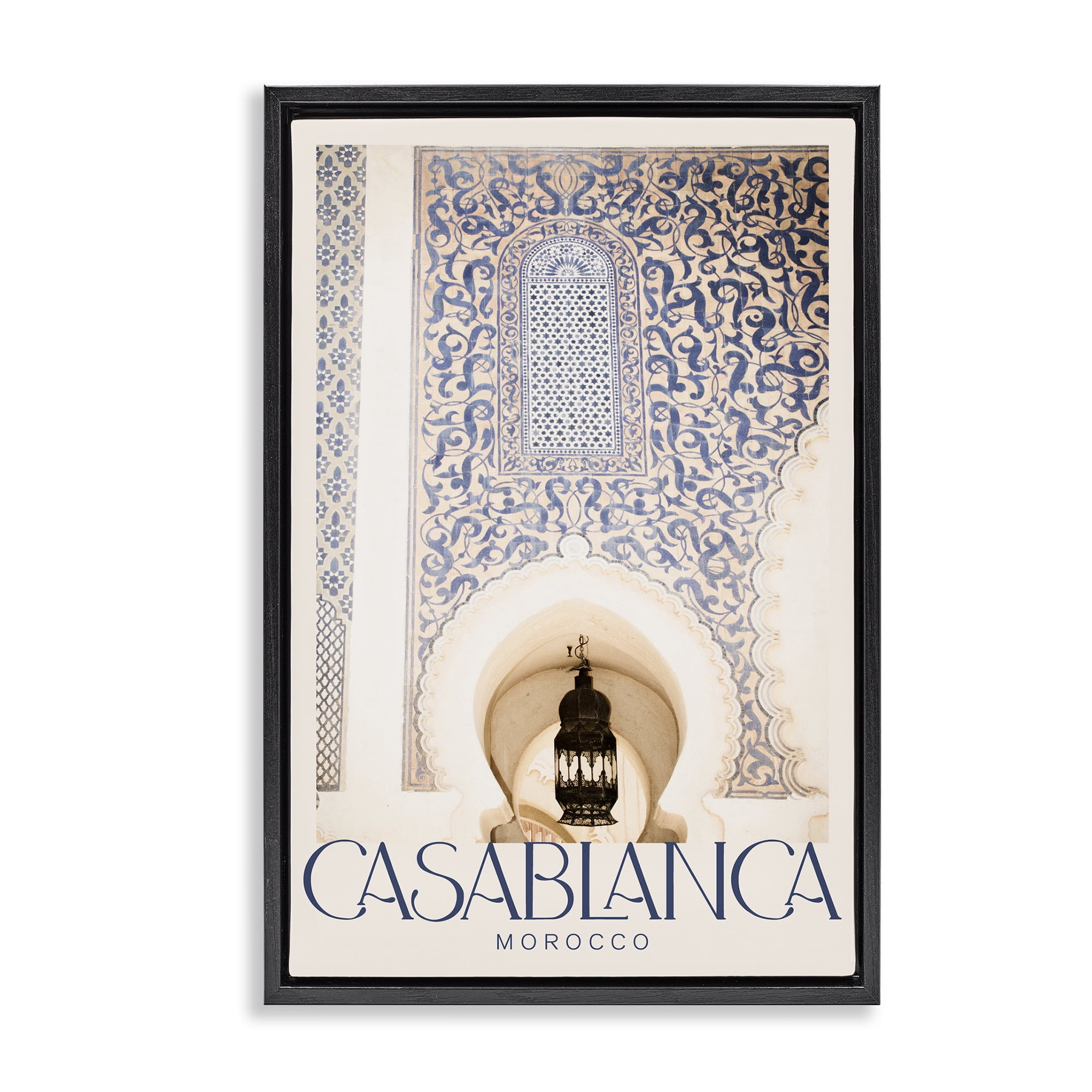 Stupell Industries Ornate Casablanca Architecture Black Framed Floater Canvas Wall Art, design by Emily Navas