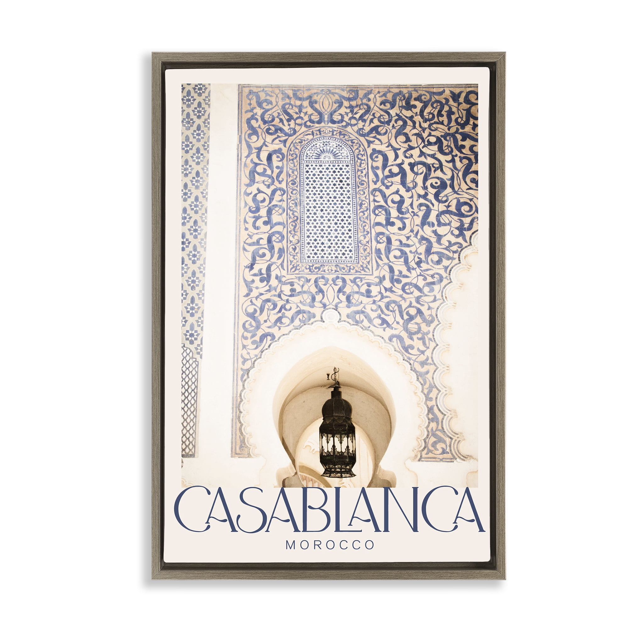 Stupell Industries Ornate Casablanca Architecture Brown Framed Floater Canvas Wall Art, design by Emily Navas