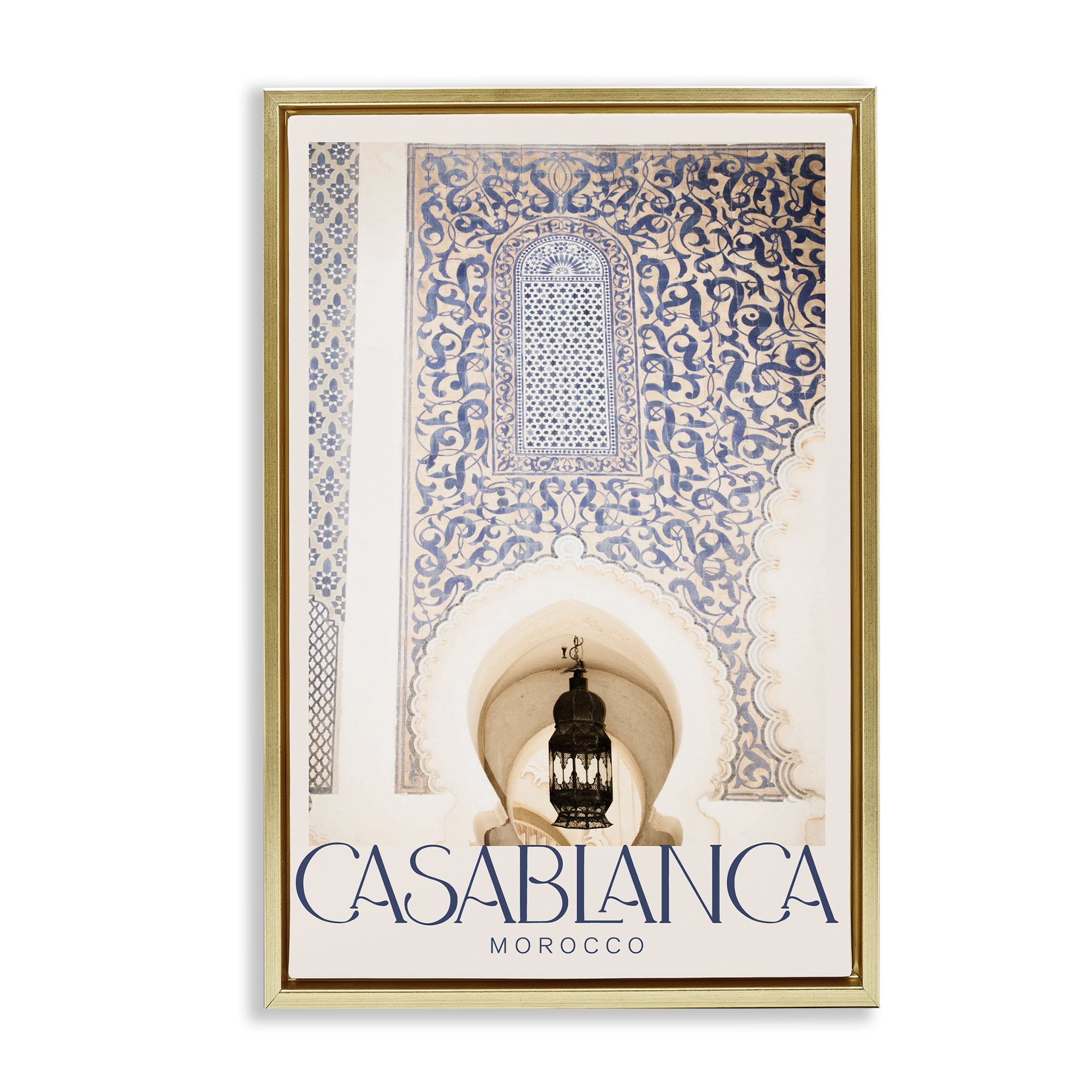 Stupell Industries Ornate Casablanca Architecture Gold Framed Floater Canvas Wall Art, design by Emily Navas