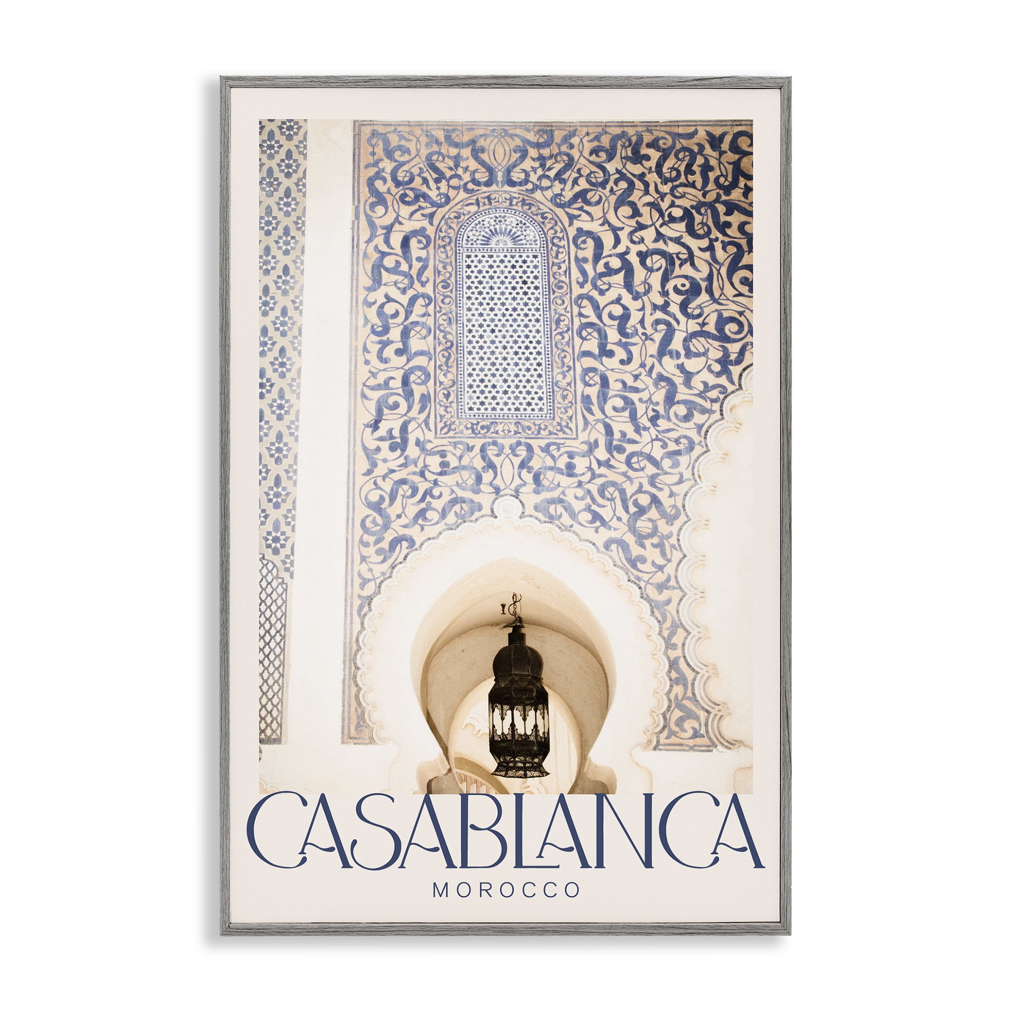 Stupell Industries Ornate Casablanca Architecture Gray Framed Giclee Art, design by Emily Navas