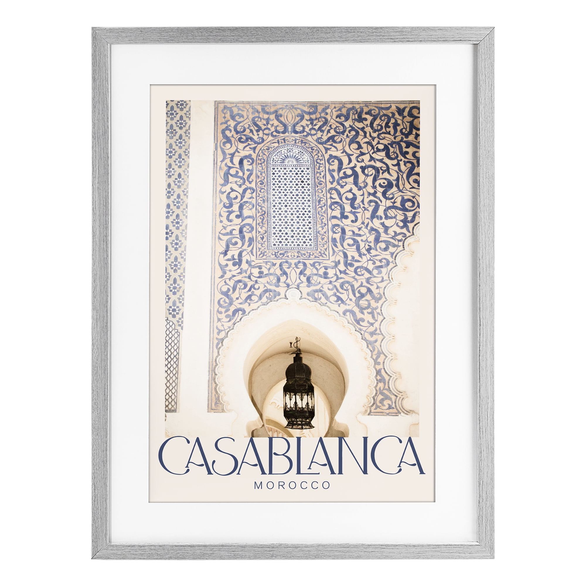 Stupell Industries Ornate Casablanca Architecture Gray Framed Print Under Glass, design by Emily Navas