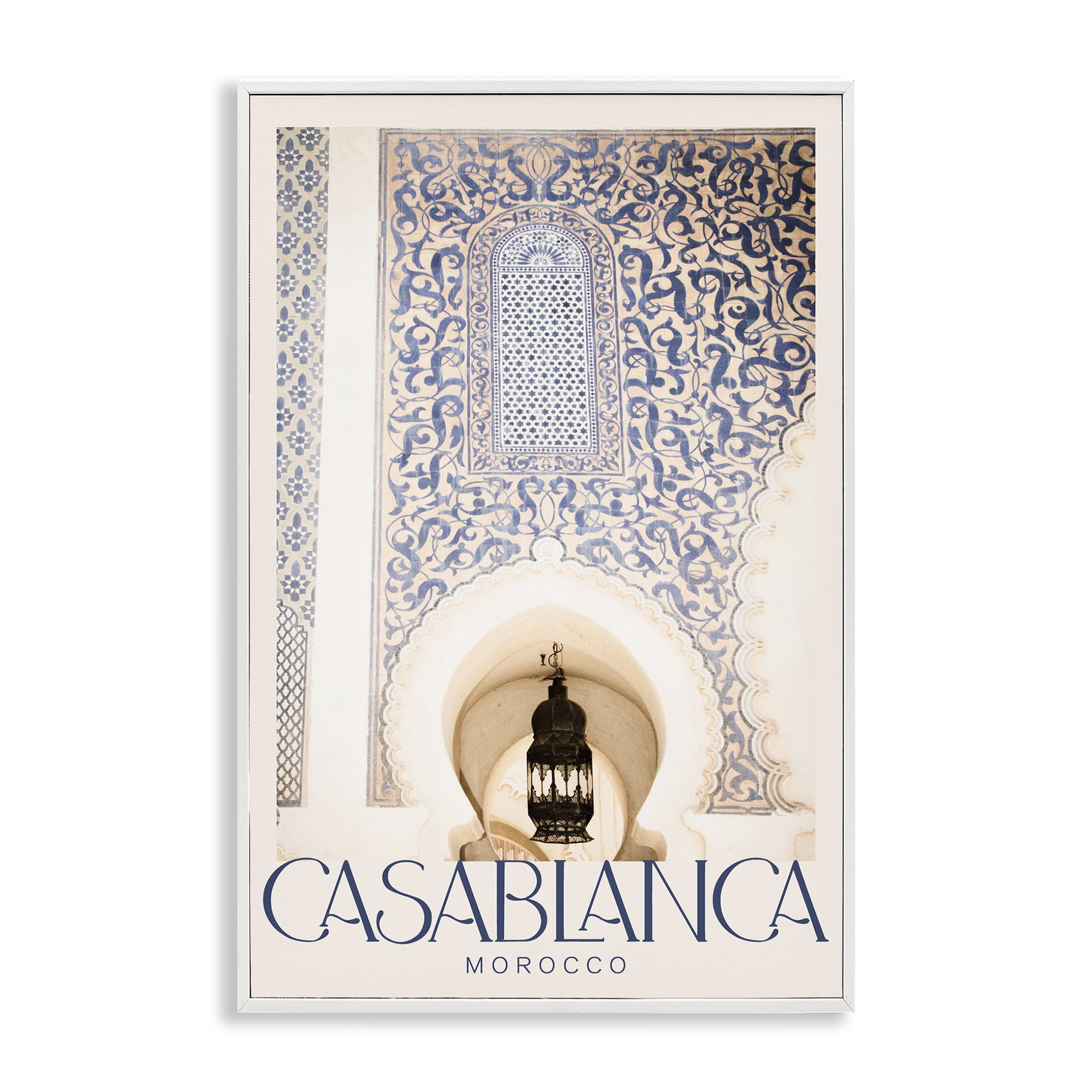 Stupell Industries Ornate Casablanca Architecture White Framed Giclee Art, design by Emily Navas