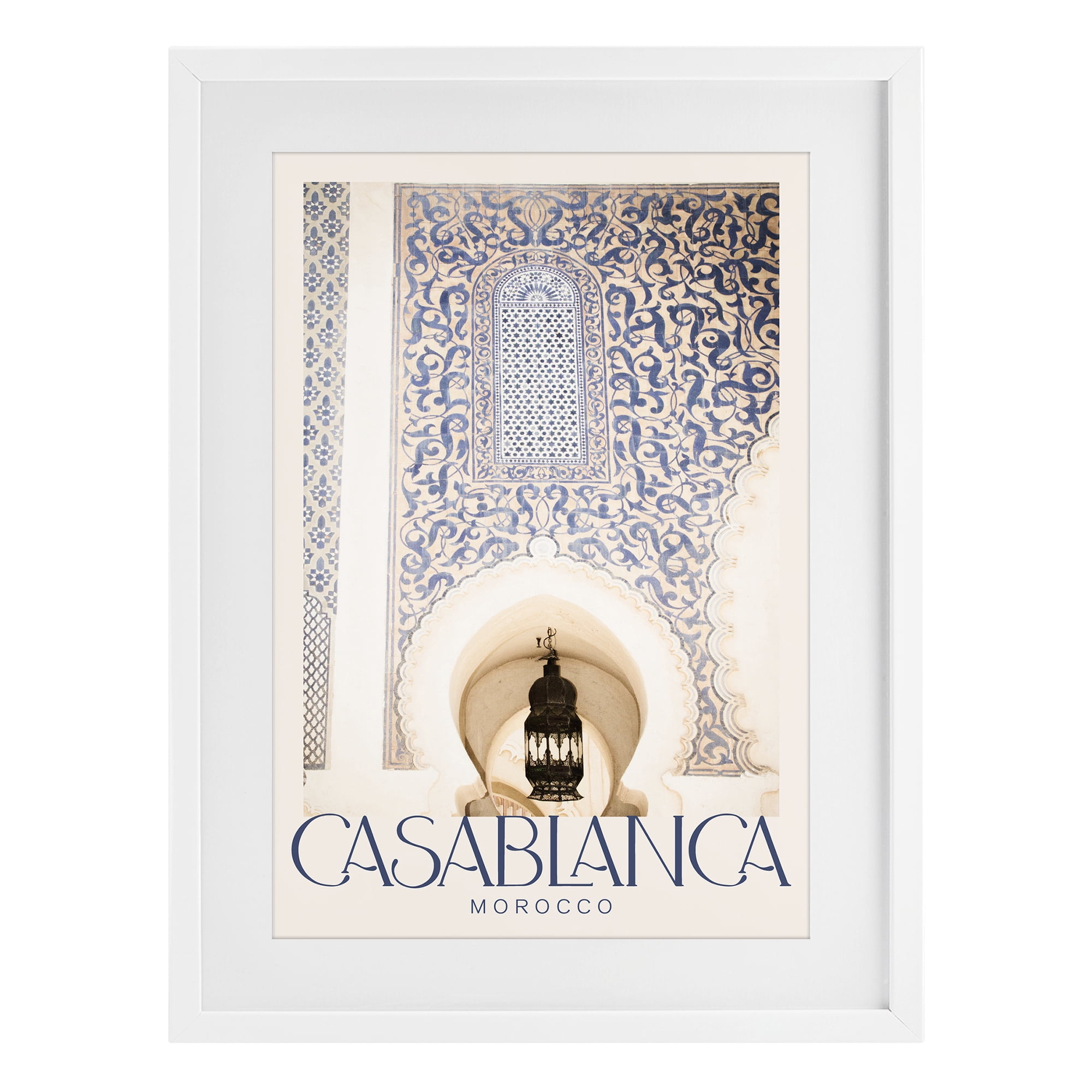 Stupell Industries Ornate Casablanca Architecture White Framed Print Under Glass, design by Emily Navas