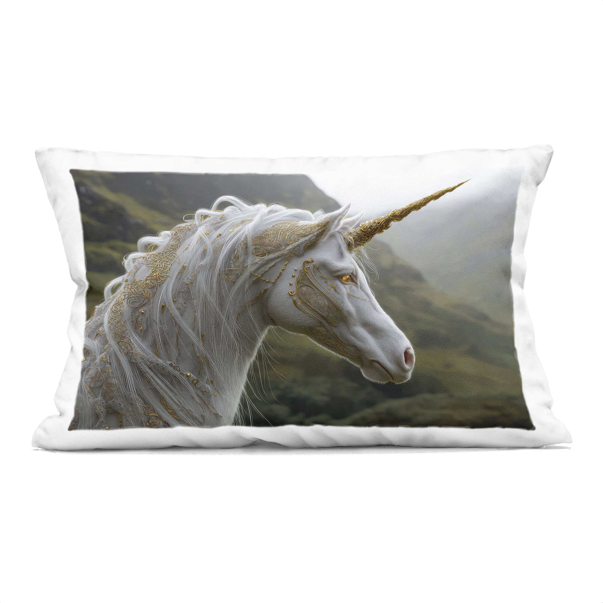 Stupell Industries Ornate Celtic Unicorn Decorative Printed Throw Pillow, design by The Wands Want, 14 x 7 x 20