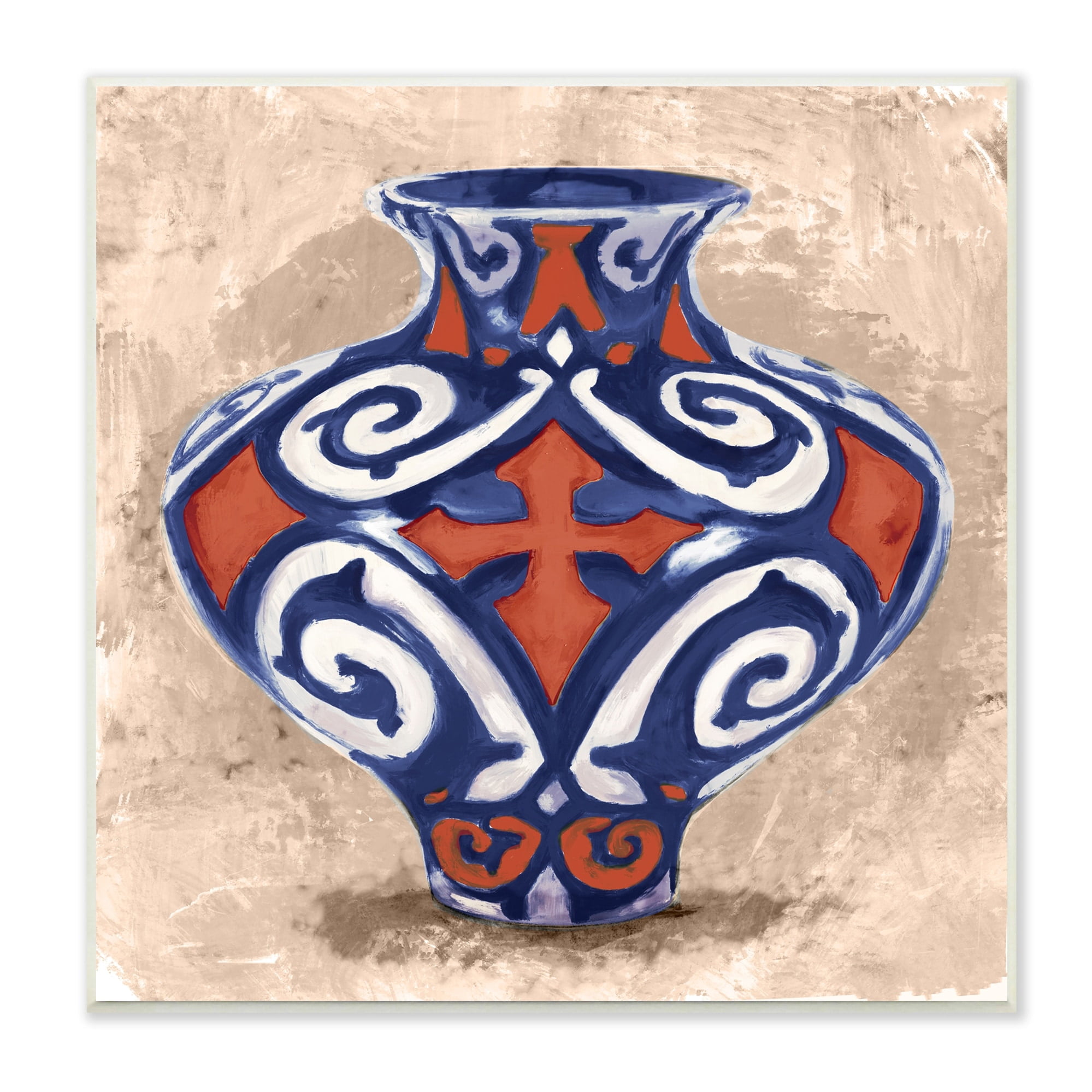 Stupell Industries Ornate Ceramic Vase Still Life Modern Patterned Pottery, 12 x 12,Design by Daphne Polselli