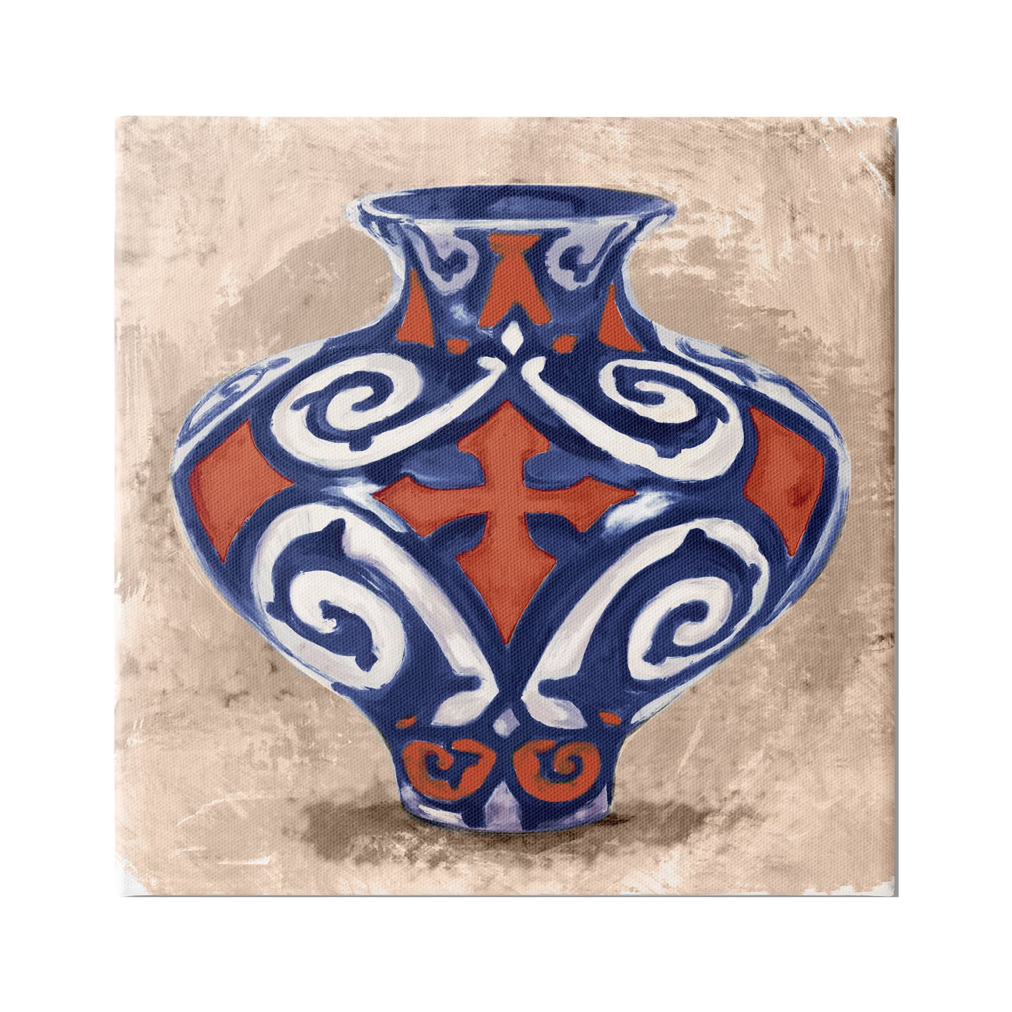 Stupell Industries Ornate Ceramic Vase Still Life Modern Patterned Pottery, 30 x 30,Design by Daphne Polselli