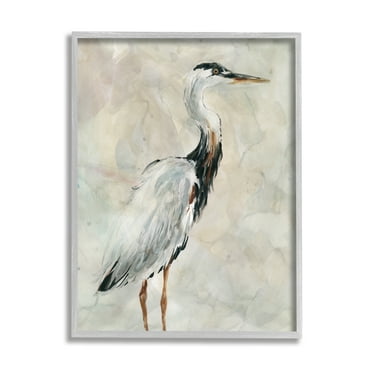 Stupell Industries Ornate Crane Portrait over Soft Neutral Watercolor, 16 x 20, Design by Carol Robinson