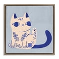 thumbnail image 1 of Stupell Industries Ornate Floral Cat Animals Painting Brown Floater Framed Canvas Art Print Wall Art, 25 x 25, 1 of 9