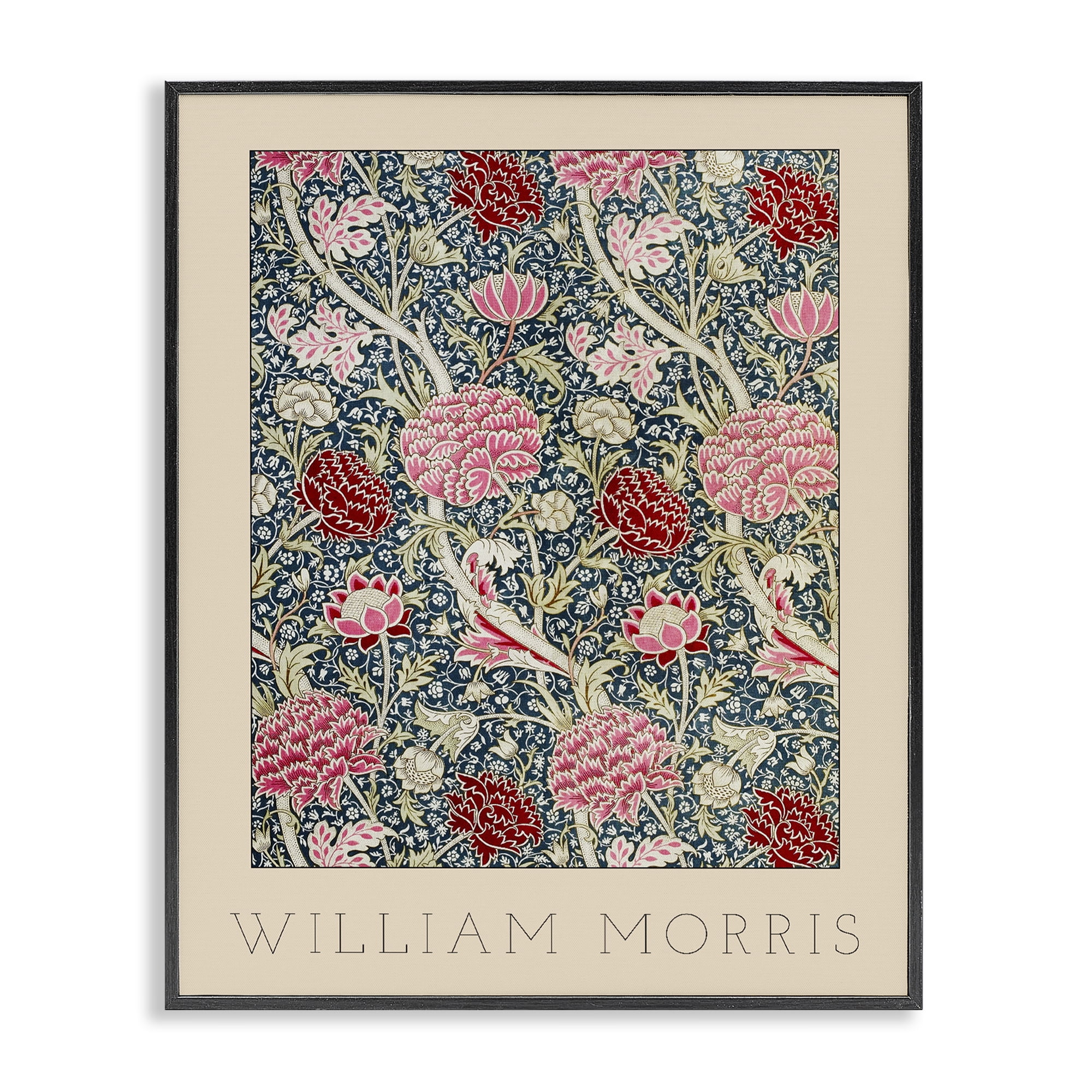 Stupell Industries Ornate Intertwined Flower Classic Black Framed Giclee Art, design by Lil' Rue