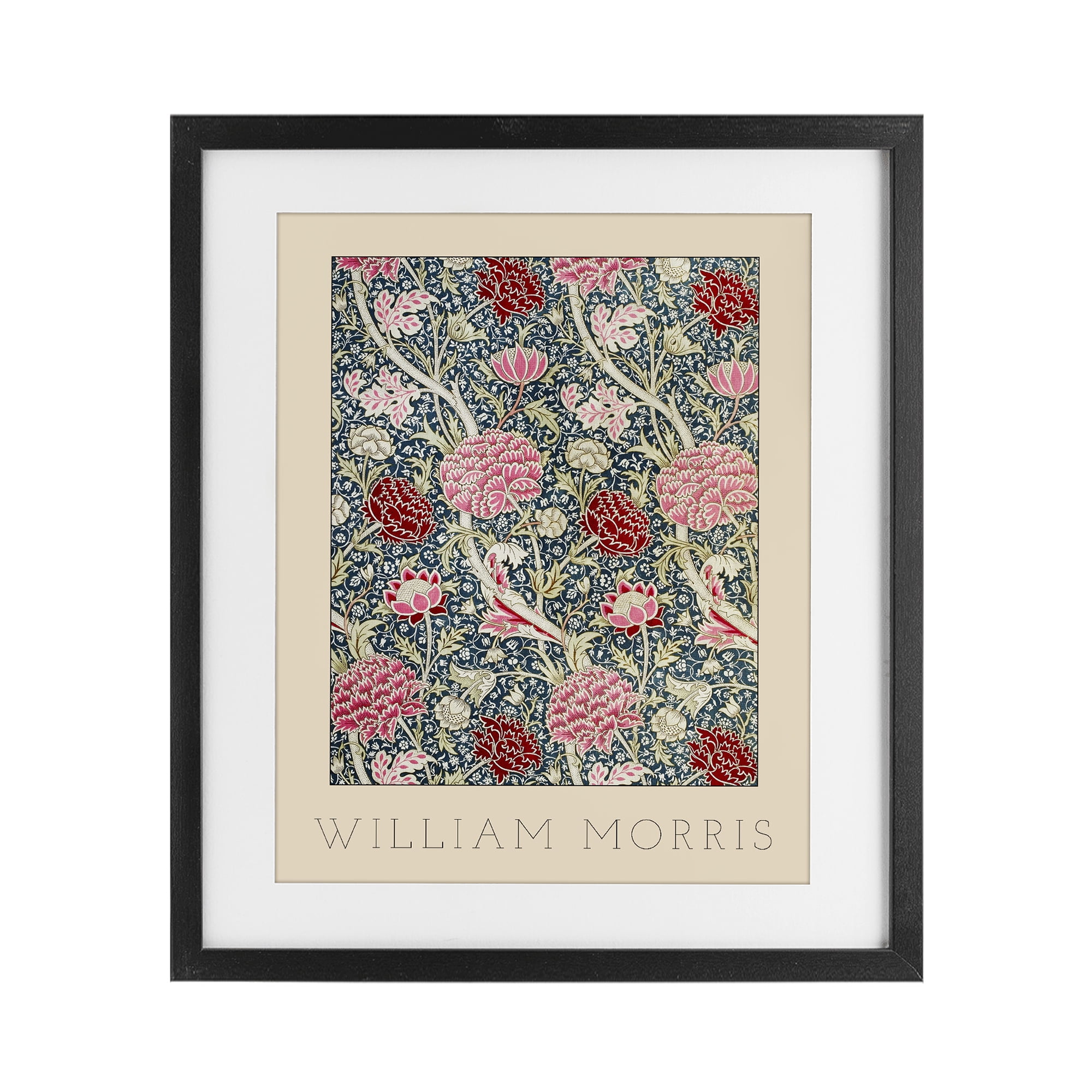 Stupell Industries Ornate Intertwined Flower Classic Black Framed Print Under Glass, design by Lil' Rue