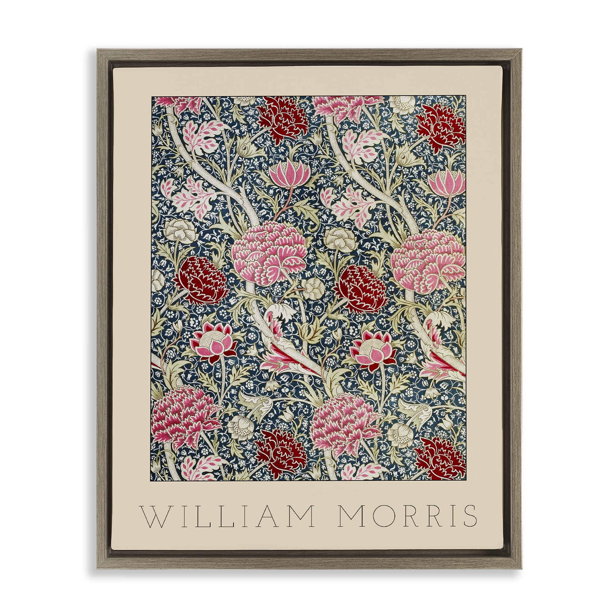 Stupell Industries Ornate Intertwined Flower Classic Brown Framed Floater Canvas Wall Art, design by Lil' Rue
