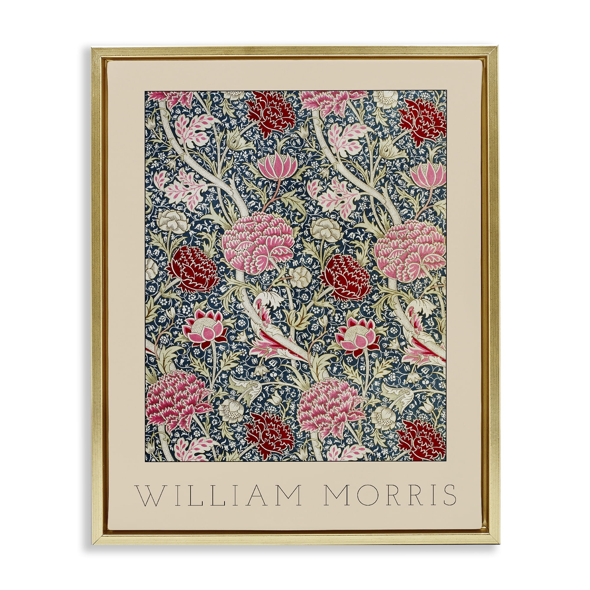 Stupell Industries Ornate Intertwined Flower Classic Gold Framed Floater Canvas Wall Art, design by Lil' Rue