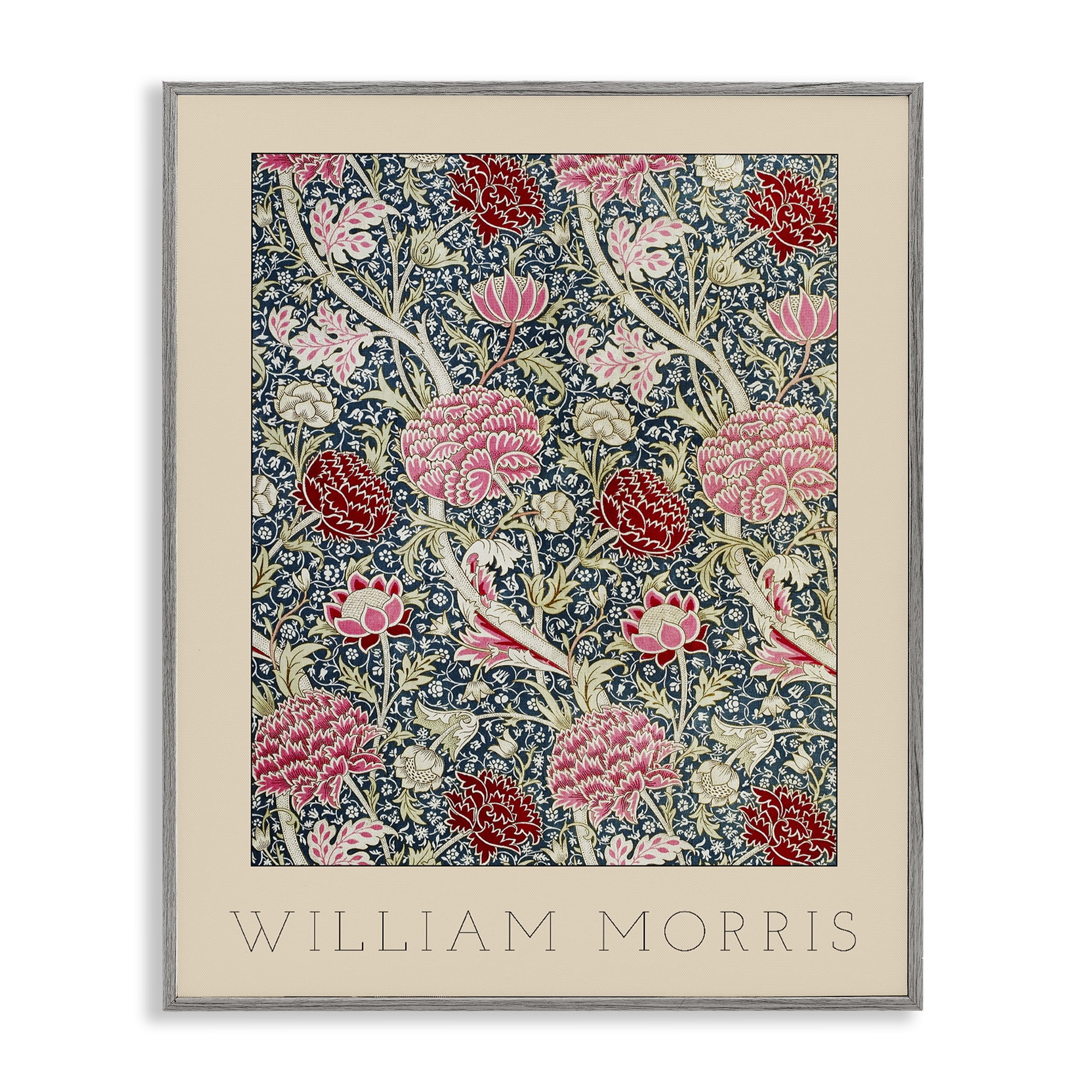 Stupell Industries Ornate Intertwined Flower Classic Gray Framed Giclee Art, design by Lil' Rue
