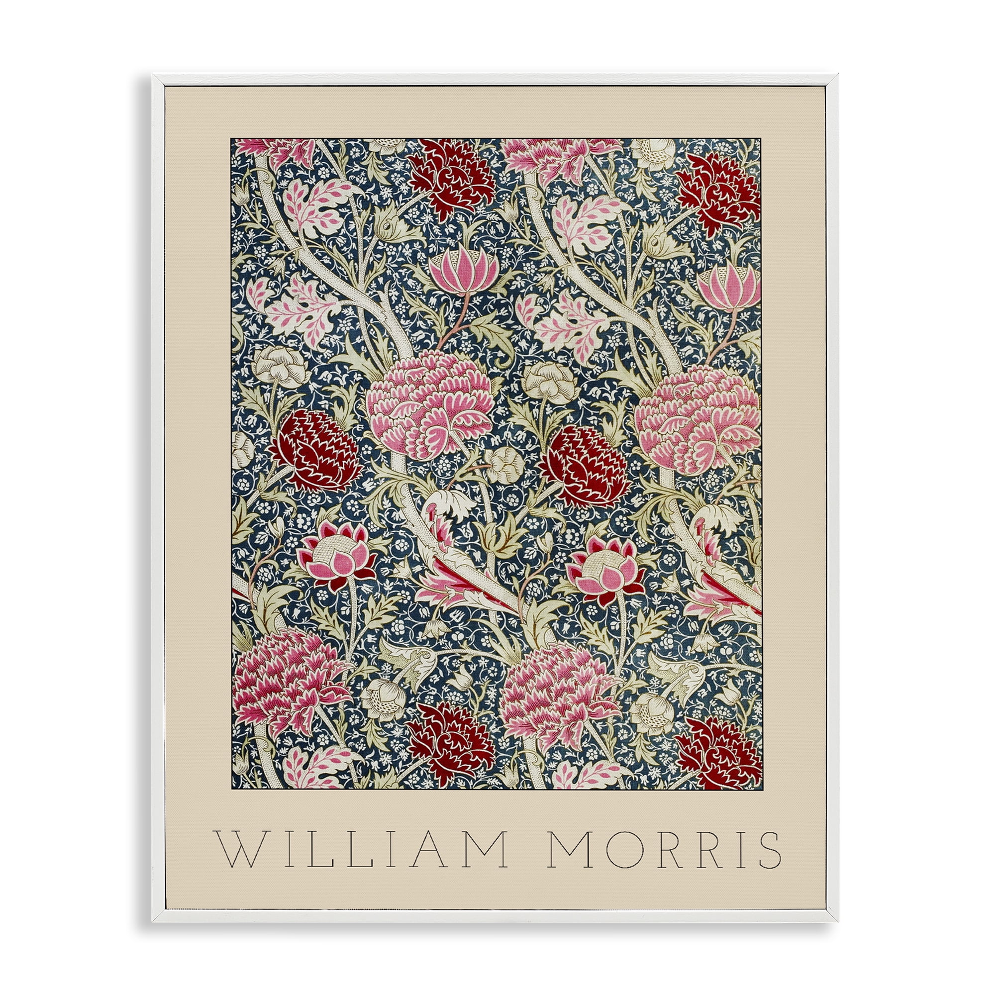 Stupell Industries Ornate Intertwined Flower Classic White Framed Giclee Art, design by Lil' Rue