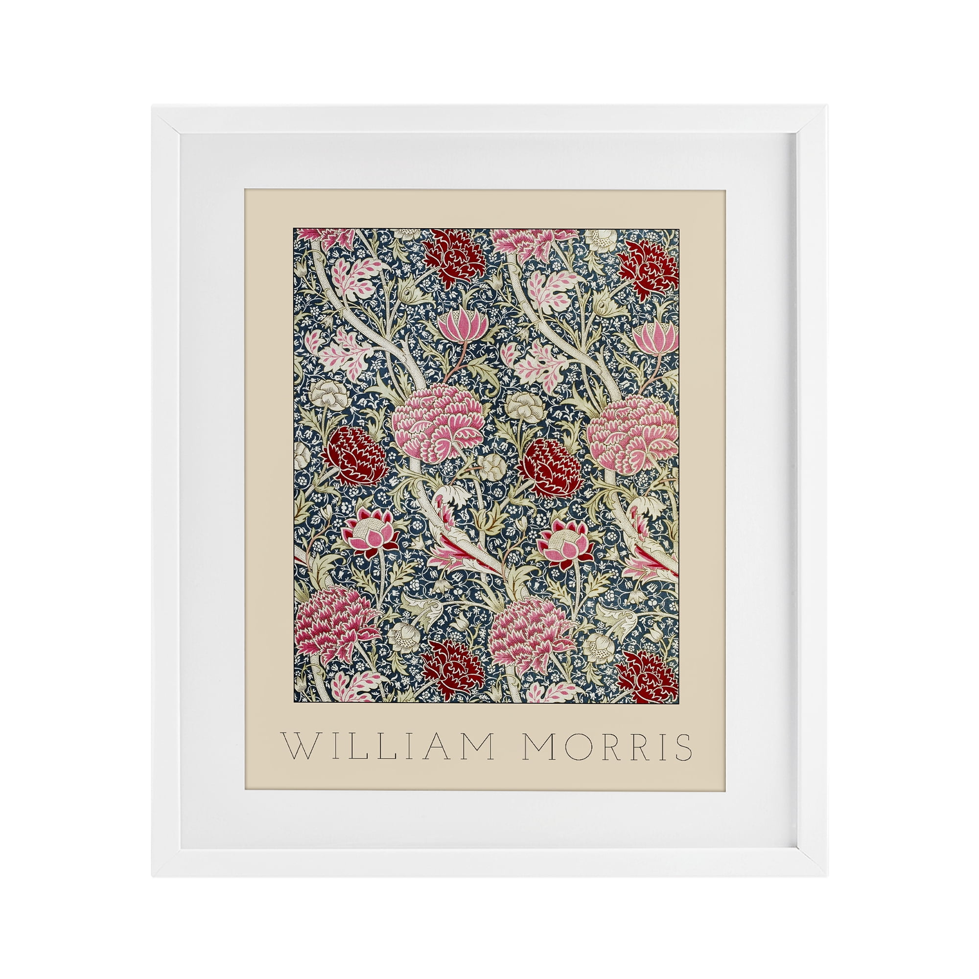 Stupell Industries Ornate Intertwined Flower Classic White Framed Print Under Glass, design by Lil' Rue