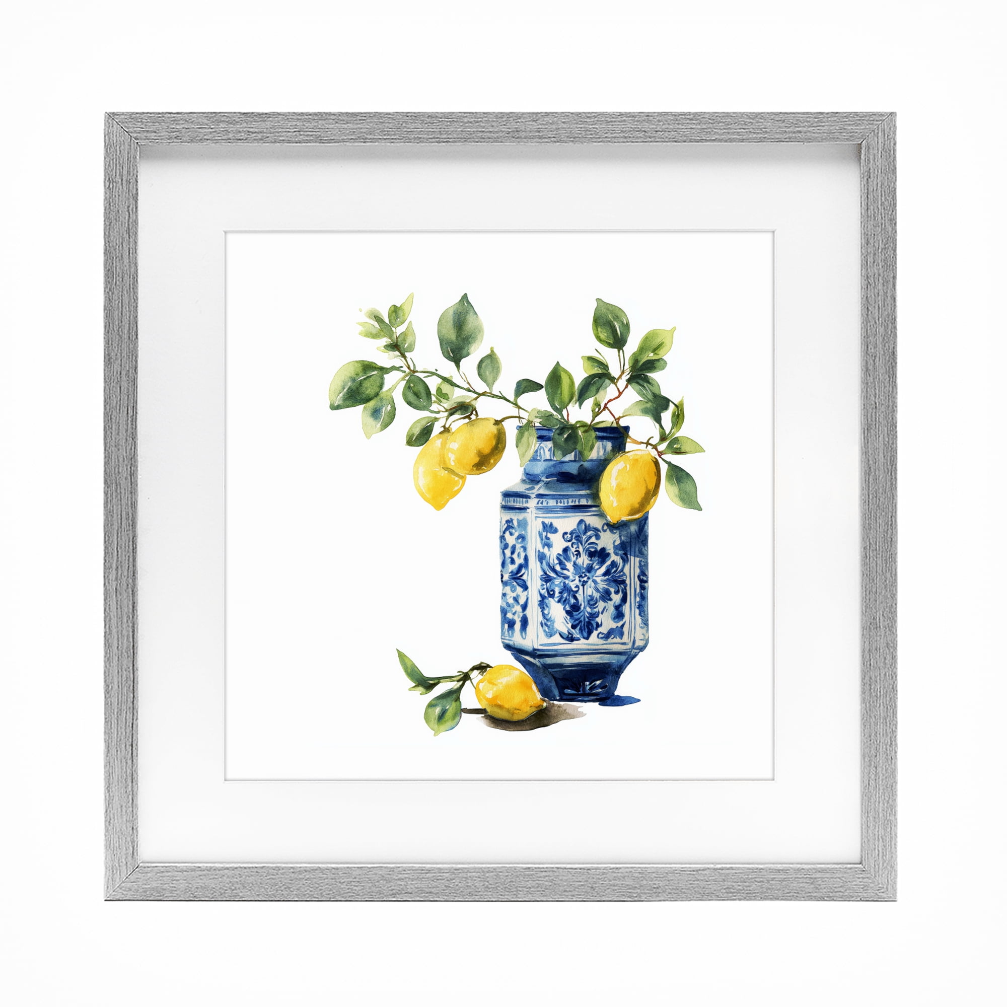Stupell Industries Ornate Lemon Treasures Gray Framed Print Under Glass, design by Svetlana Aleynikova