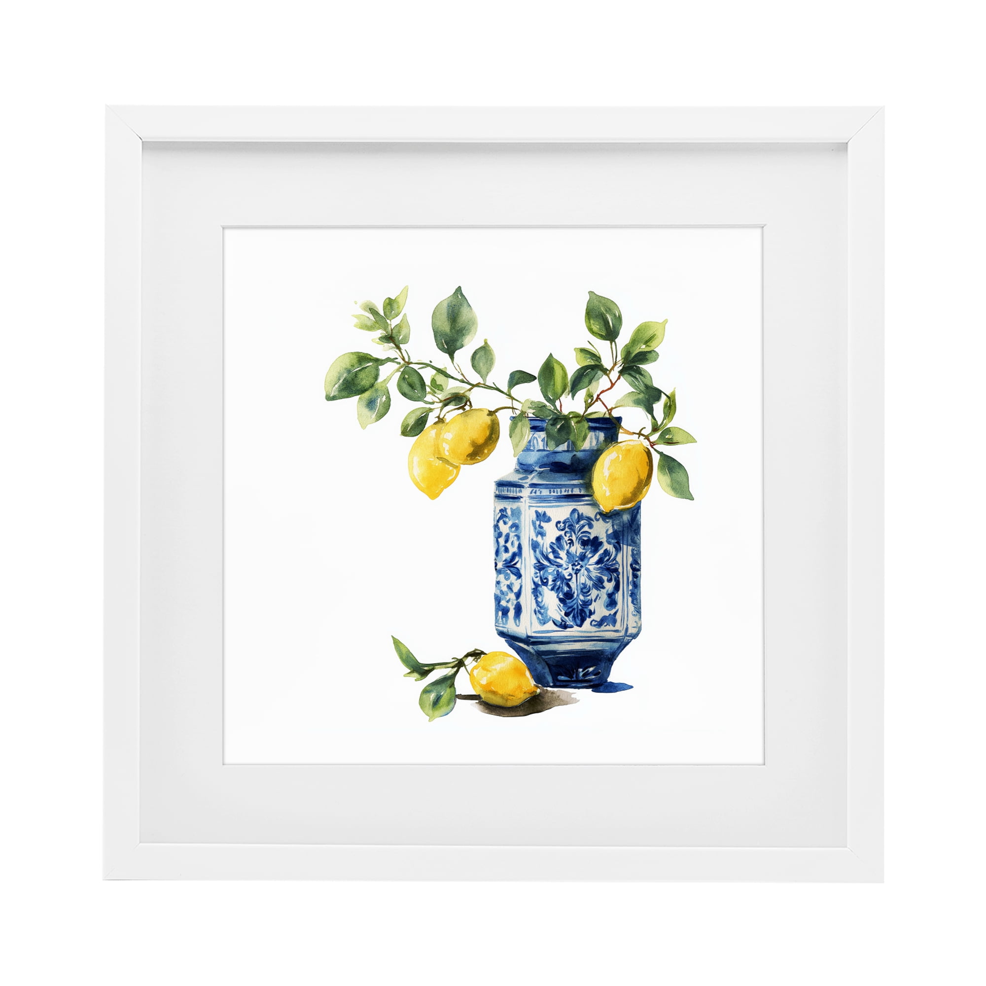 Stupell Industries Ornate Lemon Treasures White Framed Print Under Glass, design by Svetlana Aleynikova