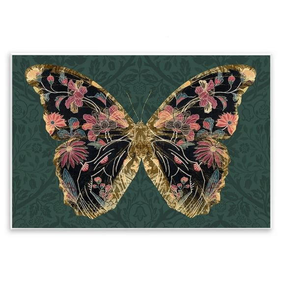 Stupell Industries Ornate Pattern Butterfly Animals Painting Unframed Art Print Wall Art, 15 x 10