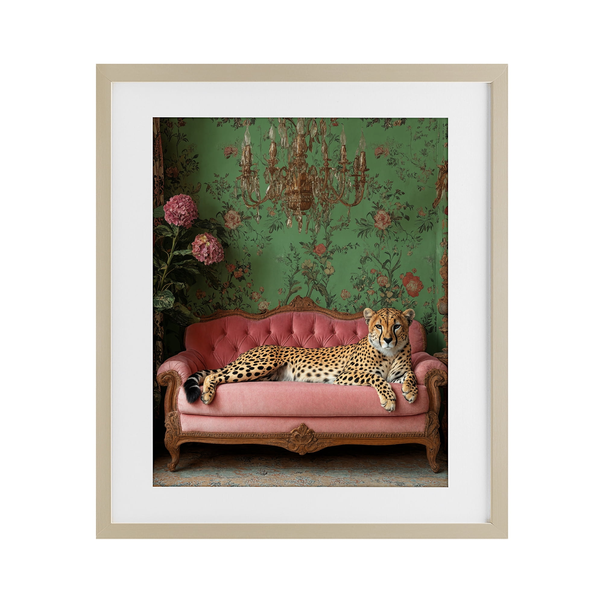 Stupell Industries Ornate Sophisticated Leopard Lounging Birch Framed Print Under Glass, design by Scott Stulberg