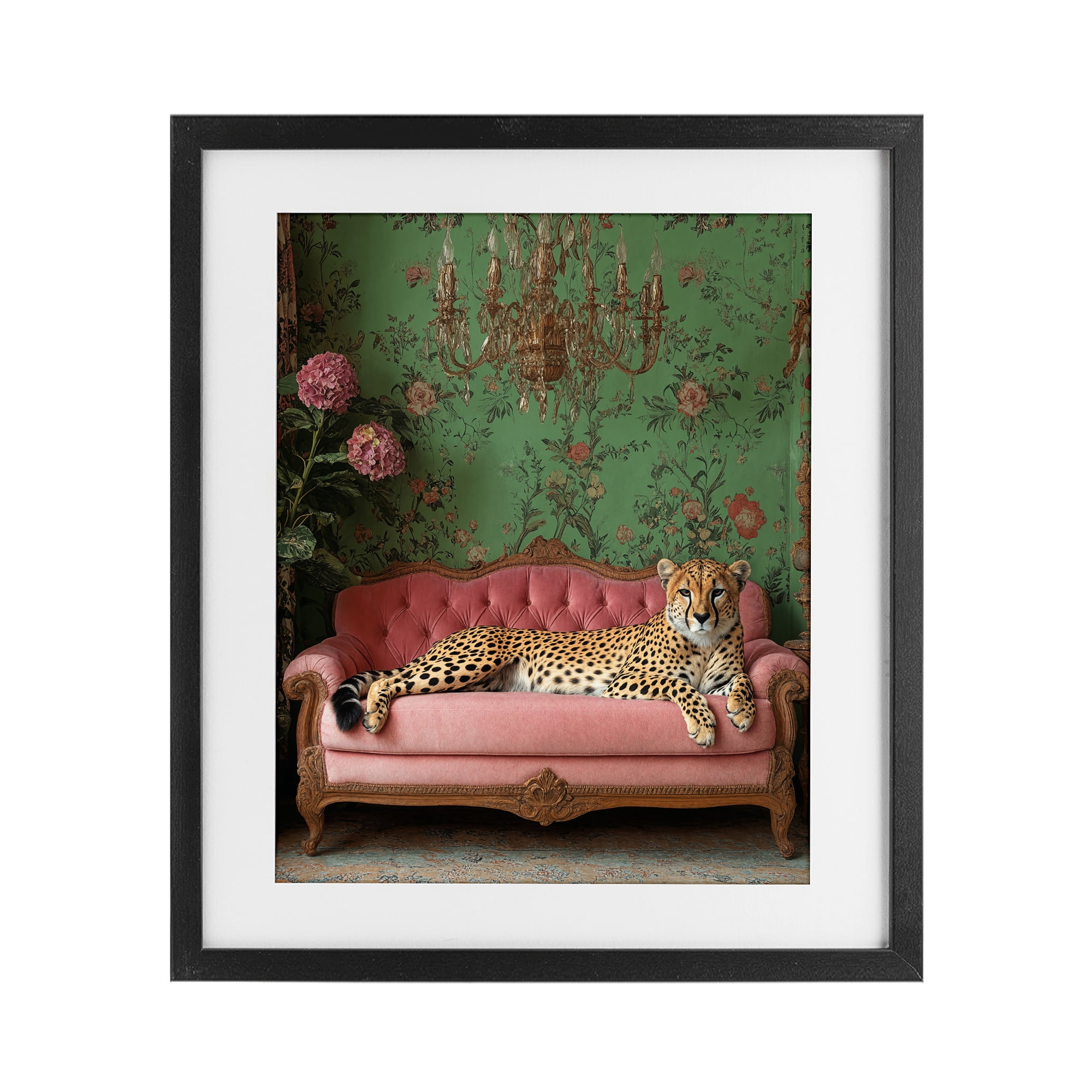 Stupell Industries Ornate Sophisticated Leopard Lounging Black Framed Print Under Glass, design by Scott Stulberg