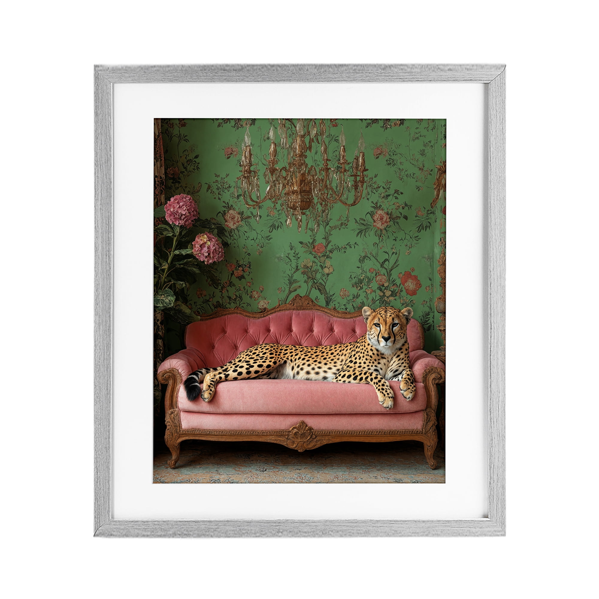 Stupell Industries Ornate Sophisticated Leopard Lounging Gray Framed Print Under Glass, design by Scott Stulberg