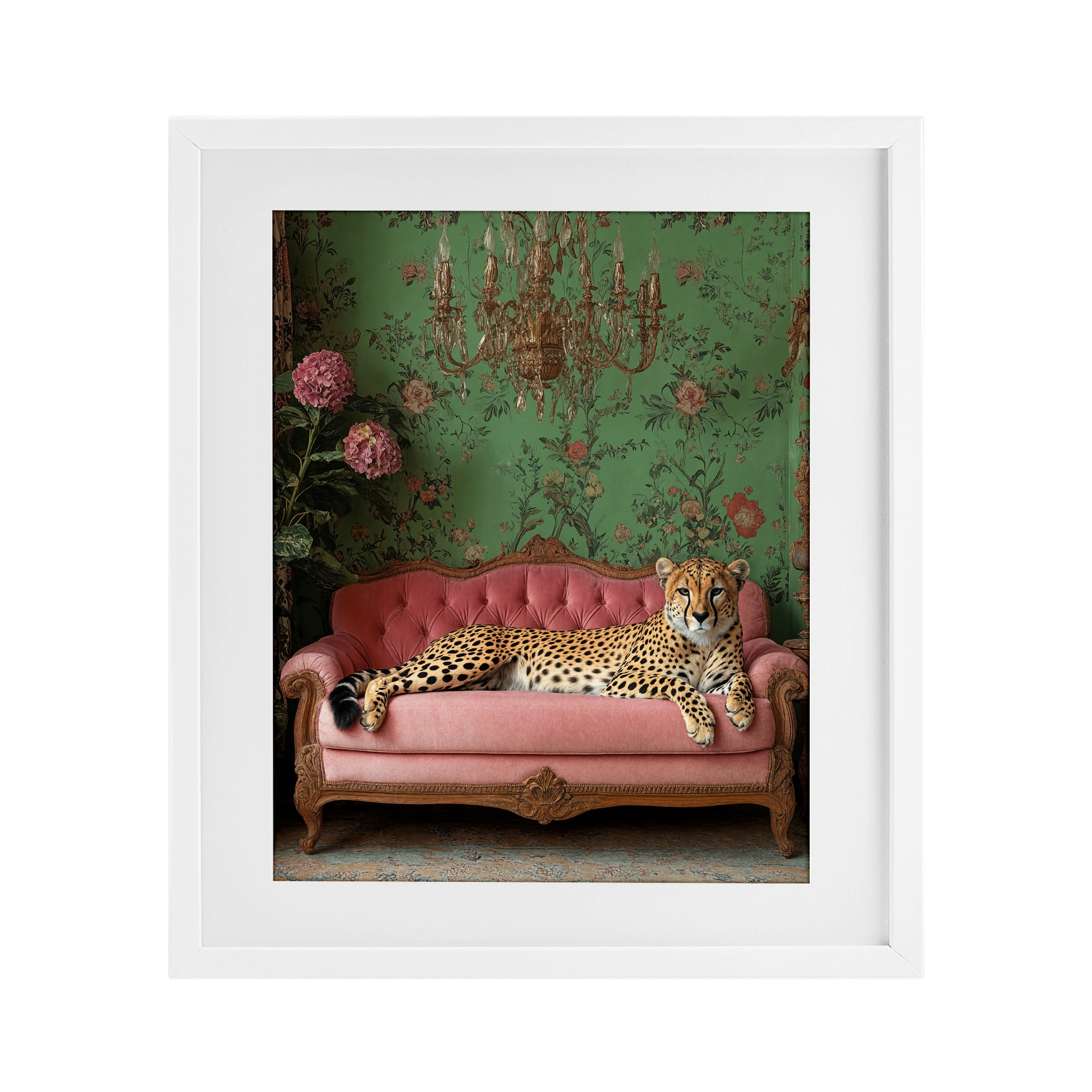 Stupell Industries Ornate Sophisticated Leopard Lounging White Framed Print Under Glass, design by Scott Stulberg