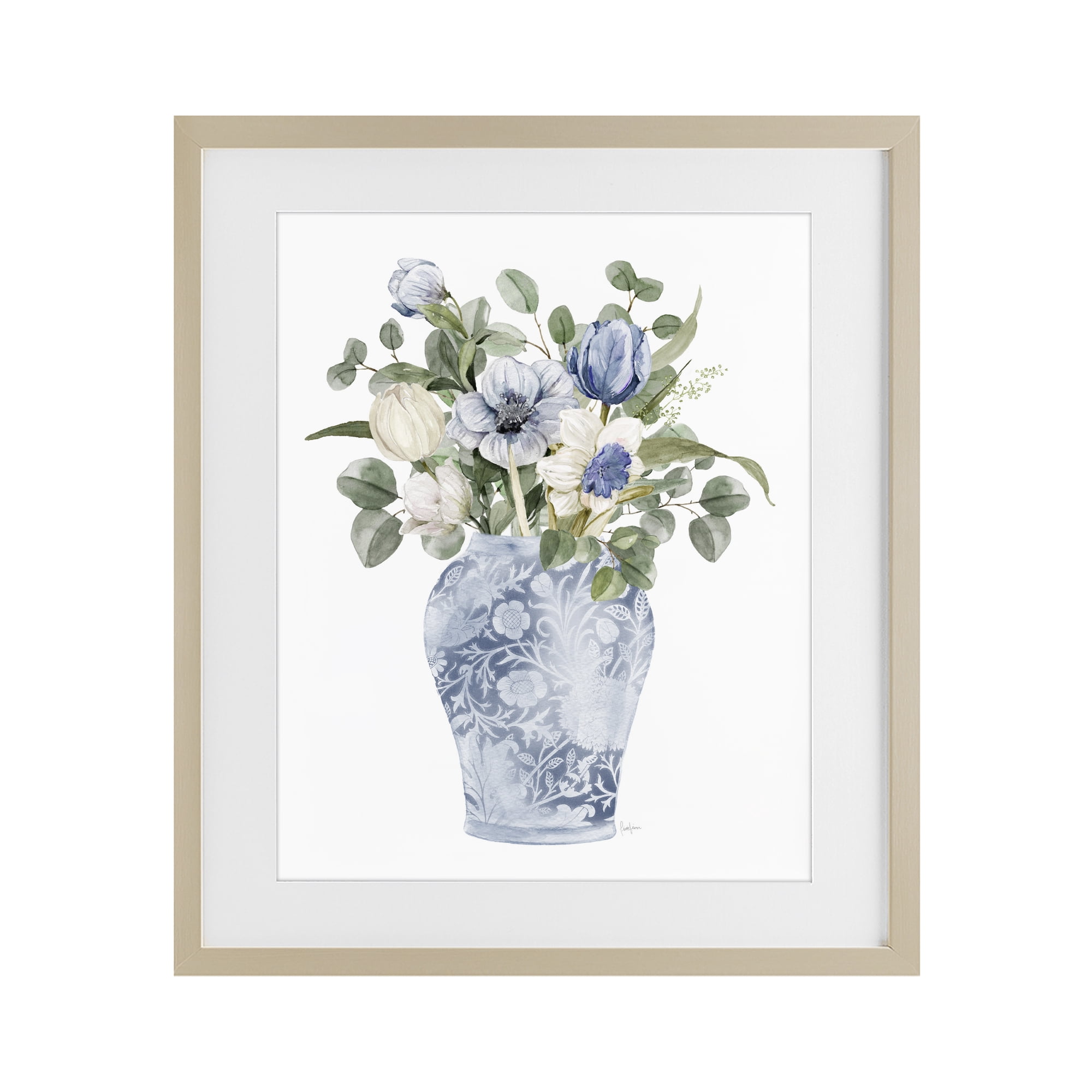 Stupell Industries Ornate Vase Tulips Birch Framed Print Under Glass, design by Livi Finn