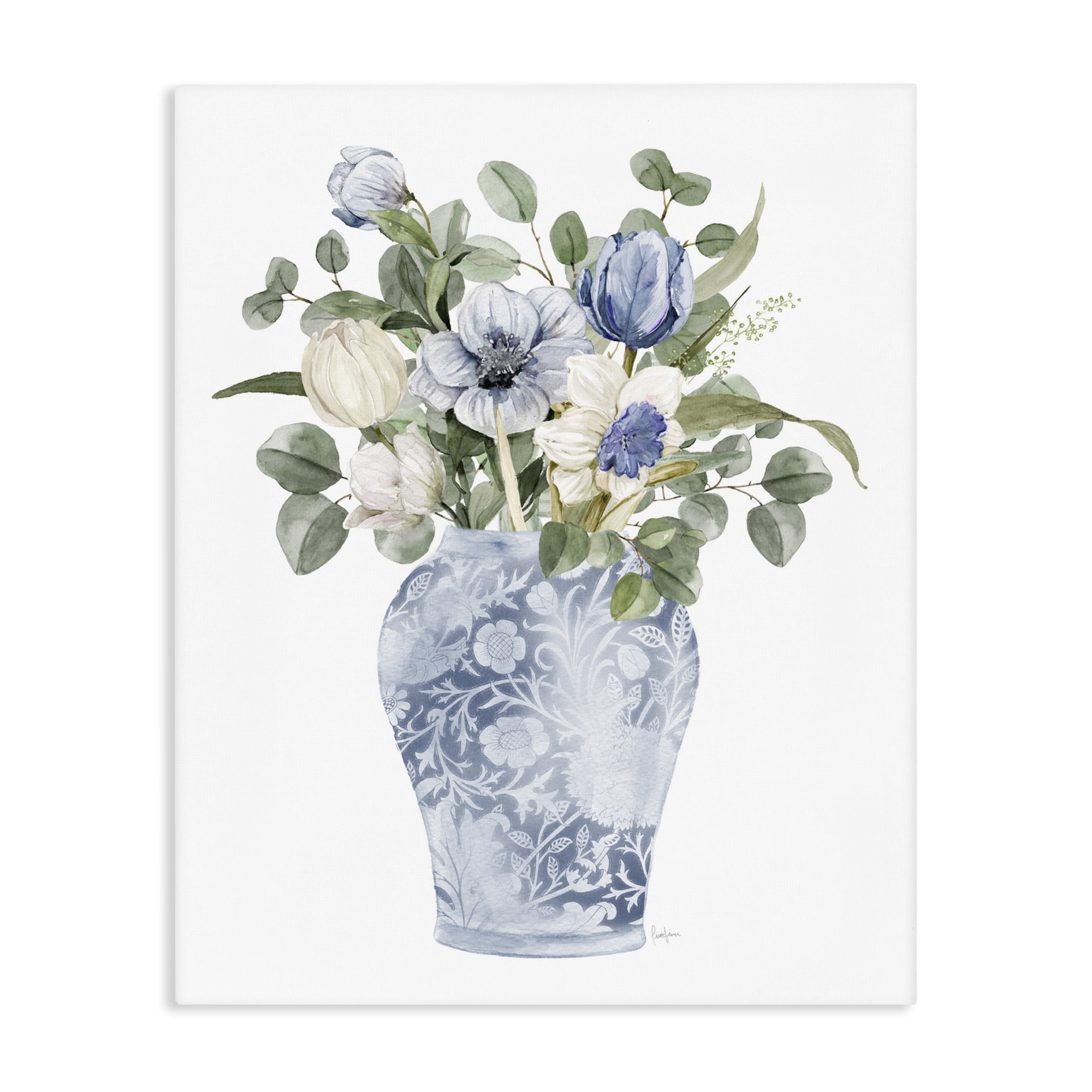 Stupell Industries Ornate Vase Tulips Canvas Wall Art, design by Livi Finn