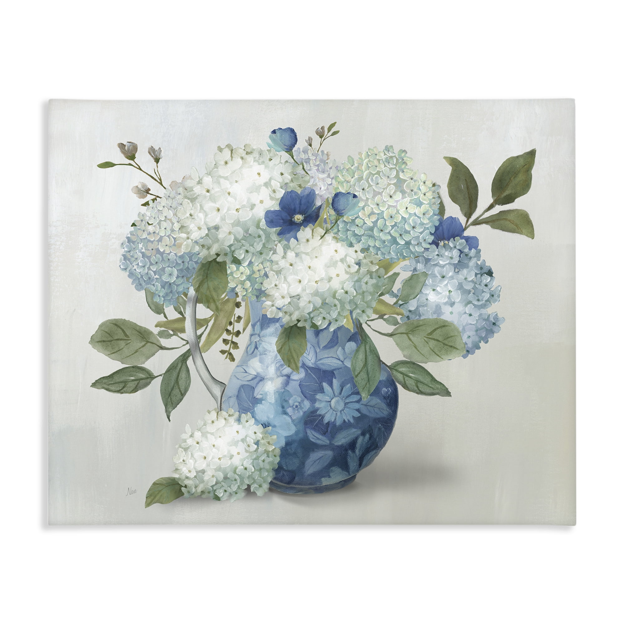 Stupell Industries Ornate Vase with Hydrangeas Canvas Wall Art, design by Nan