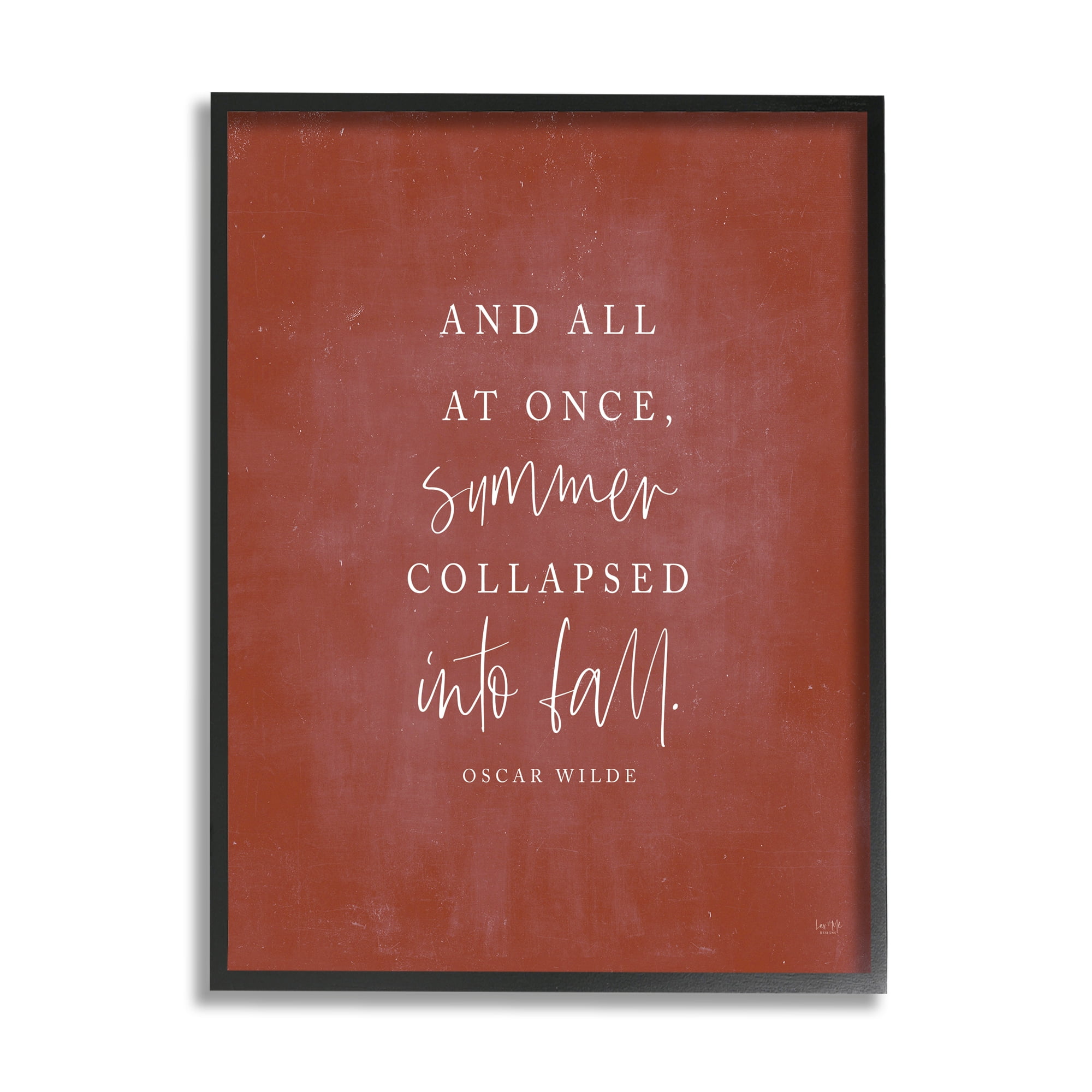 Stupell Industries Oscar Wilde Fall Quote Inspirational Painting Black Framed Art Print Wall Art, 16 x 20