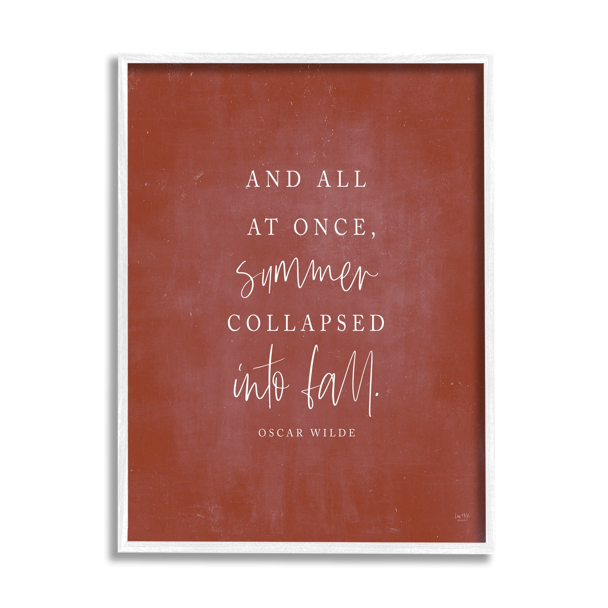 Stupell Industries Oscar Wilde Fall Quote Inspirational Painting White Framed Art Print Wall Art, 11 x 14