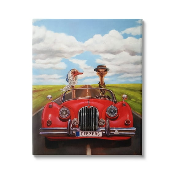 Stupell Industries Ostrich Couple Geezers Convertible Painting Gallery Wrapped Canvas Print Wall Art, Design by Lucia Heffernan
