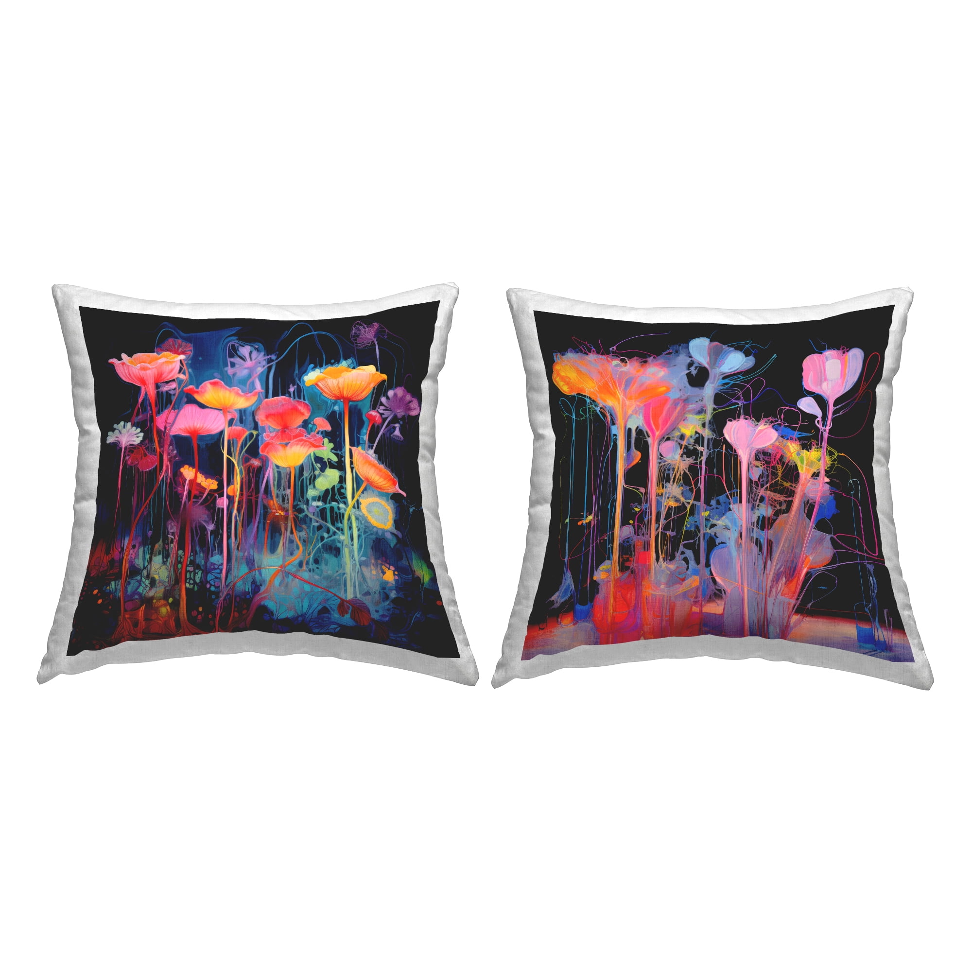 Stupell Industries Otherworldly Bright Blooms Decorative Printed Throw Pillow Design by Nuk Nalandro.