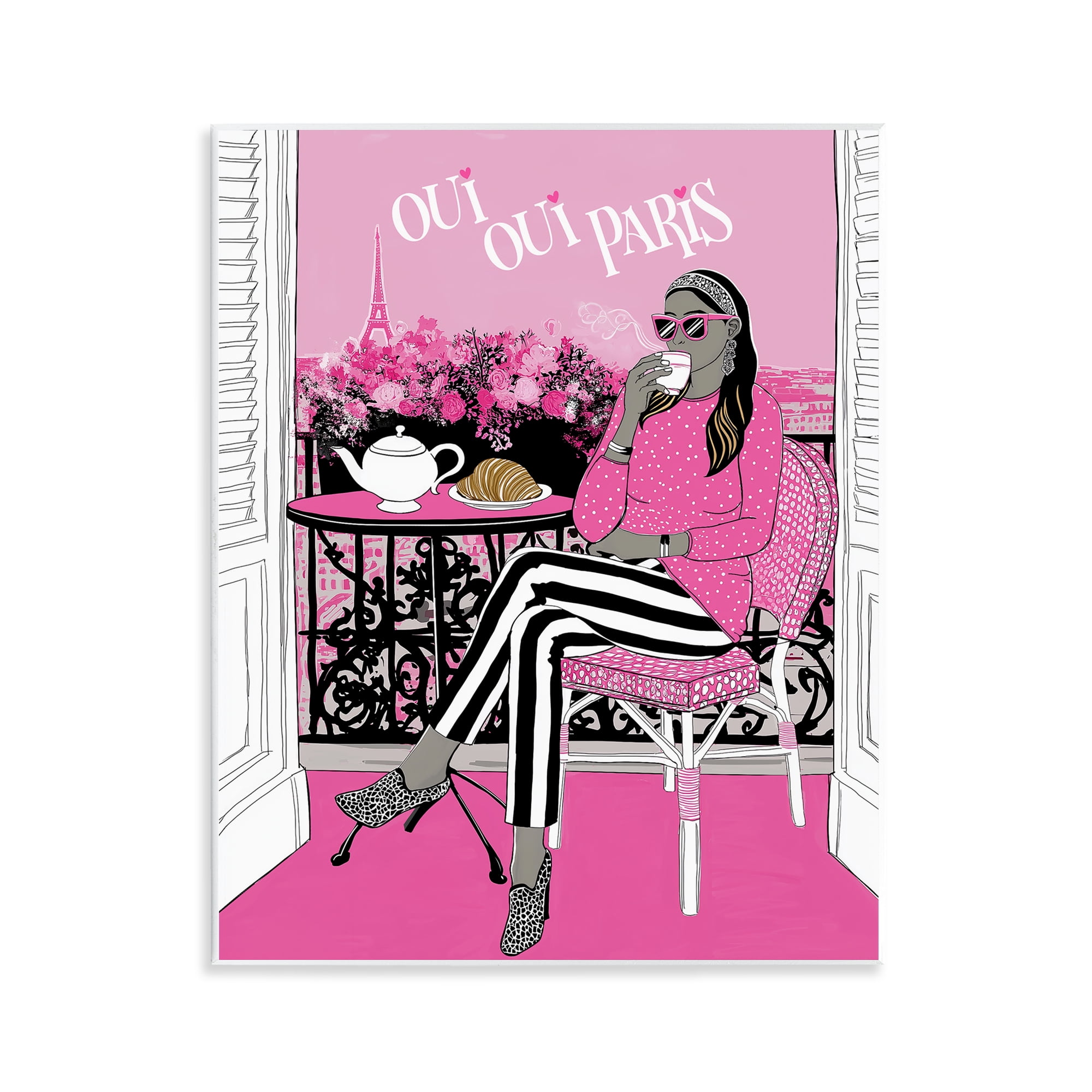 Stupell Industries Oui Oui Parisian Cafe Morning Wall Plaque Art, design by Jess Stempel