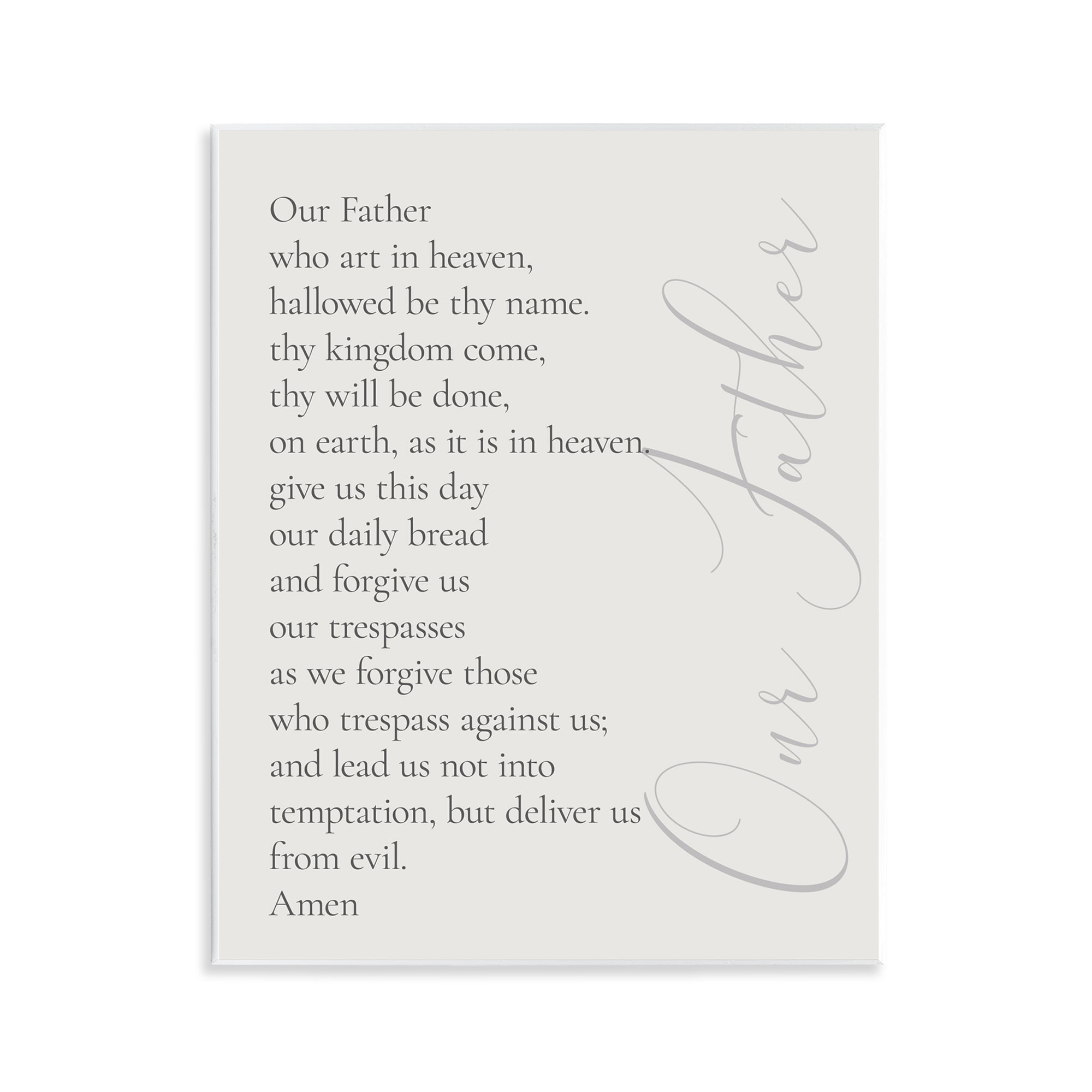 Stupell Industries Our Father Prayer Religious Painting Unframed Art Print Wall Art, 11 x 14