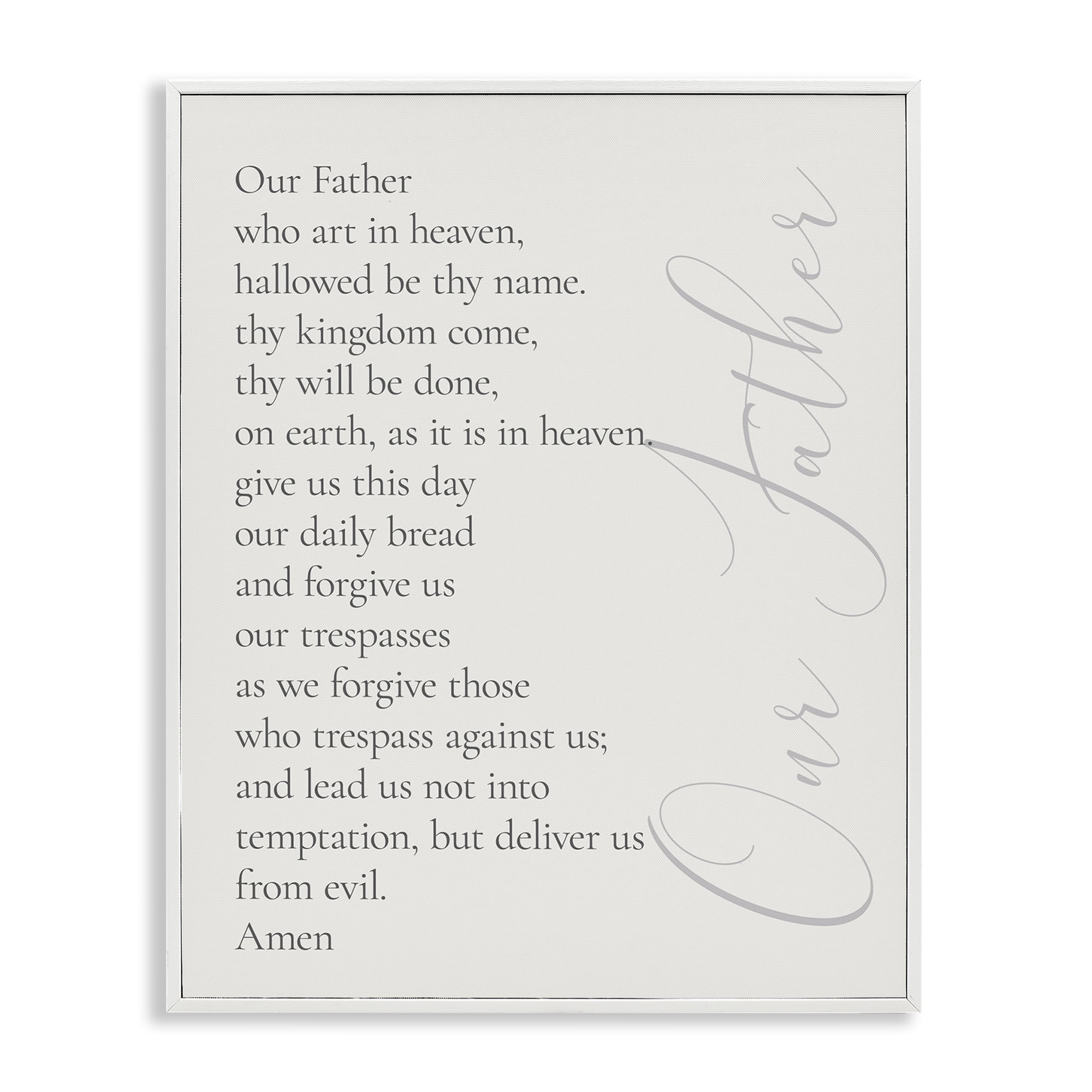 Stupell Industries Our Father Prayer Religious Painting White Framed Art Print Wall Art, 16 x 20