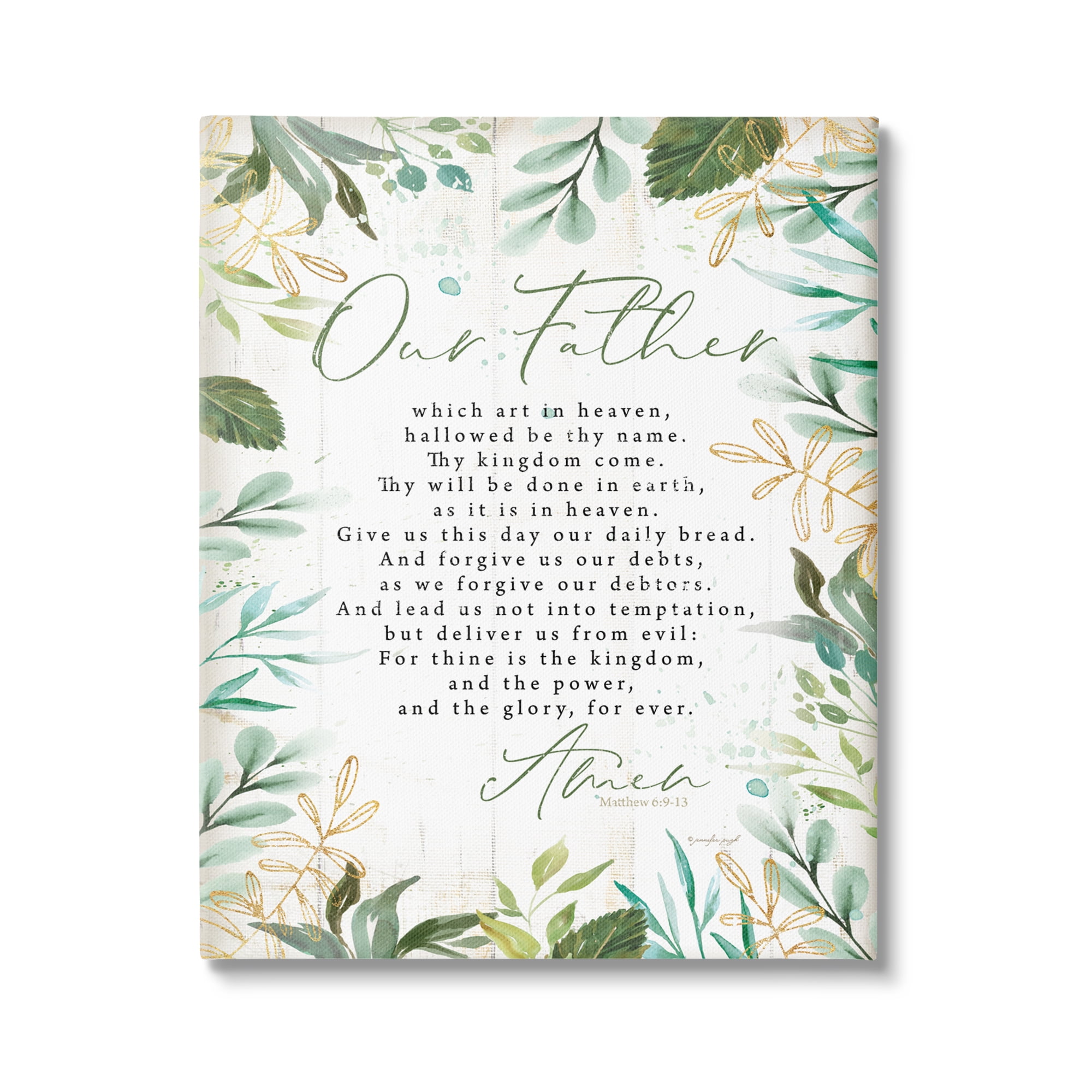 Stupell Industries Our Father Religious Prayer Religious Painting Gallery Wrapped Canvas Print Wall Art