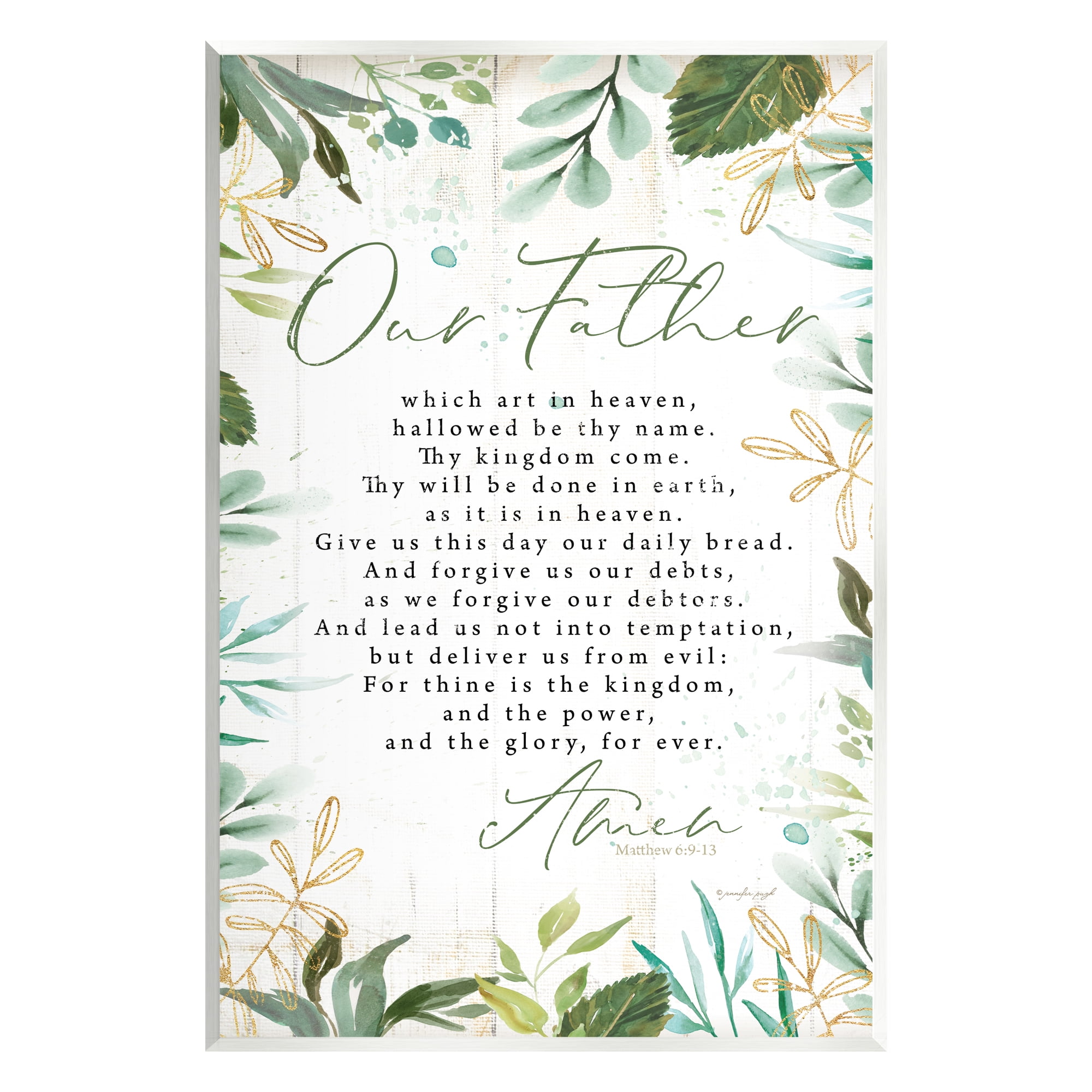 Stupell Industries Our Father Religious Prayer Religious Painting Unframed Art Print Wall Art