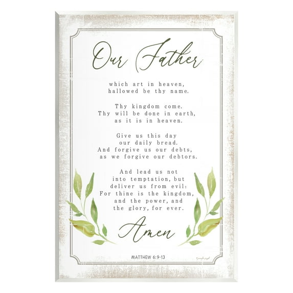 Stupell Industries Our Father Spiritual Proverb Religious Painting Unframed Art Print Wall Art