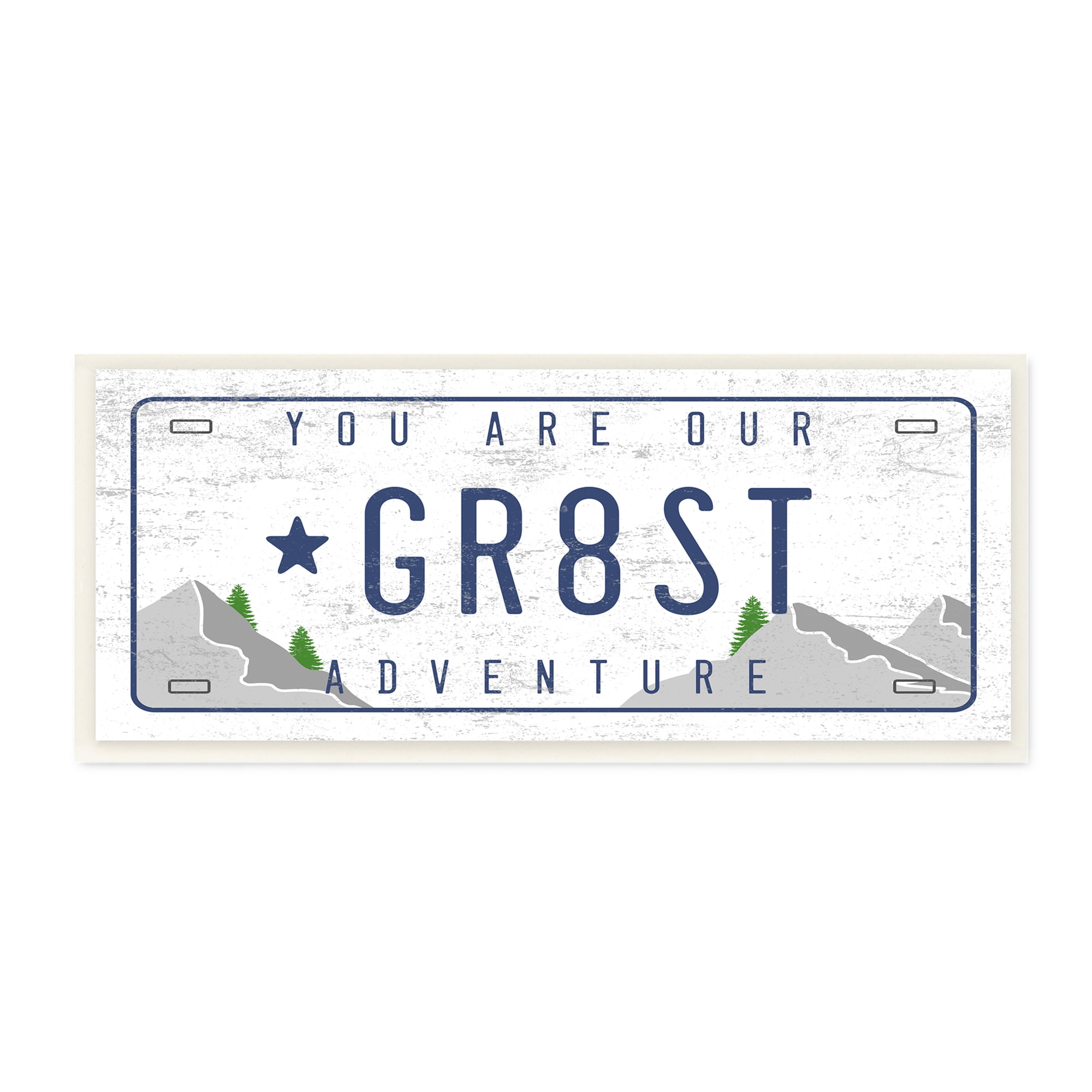 Stupell Industries Our Greatest Adventure Mountain Range License Plate, 7 x 17, Design by Daphne Polselli