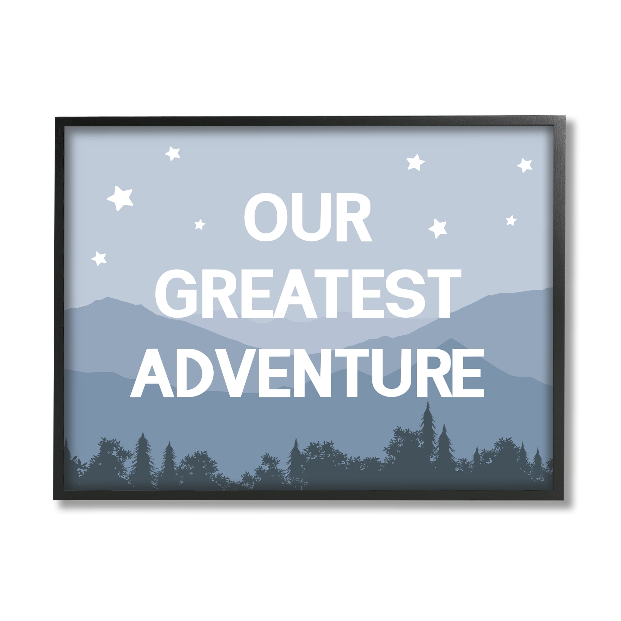 Stupell Industries Our Greatest Adventure Phrase Mountain Forest Starry Sky, 20 x 16, Design by Daphne Polselli