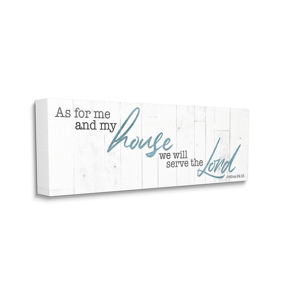 White and Blue Rustic Faith Canvas Wall Art, 10x24