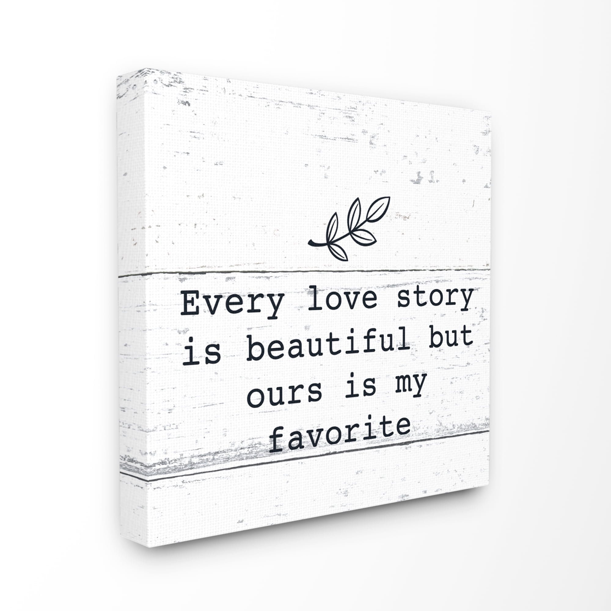 Stupell Industries Our Love is my Favorite Novelty Painting Gallery Wrapped Canvas Art Print Wall Art, 17 x 17